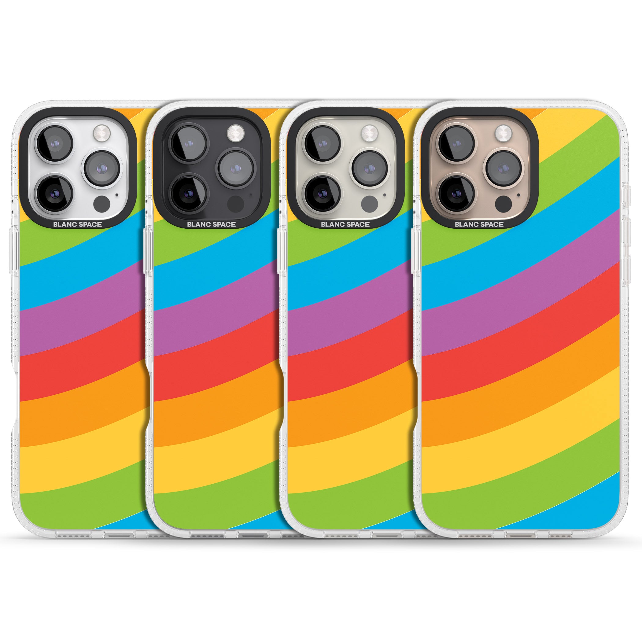 Lucky Rainbow iPhone 16 Pro Max / 16 Pro Clear Case Impact Air - Blanc Space
