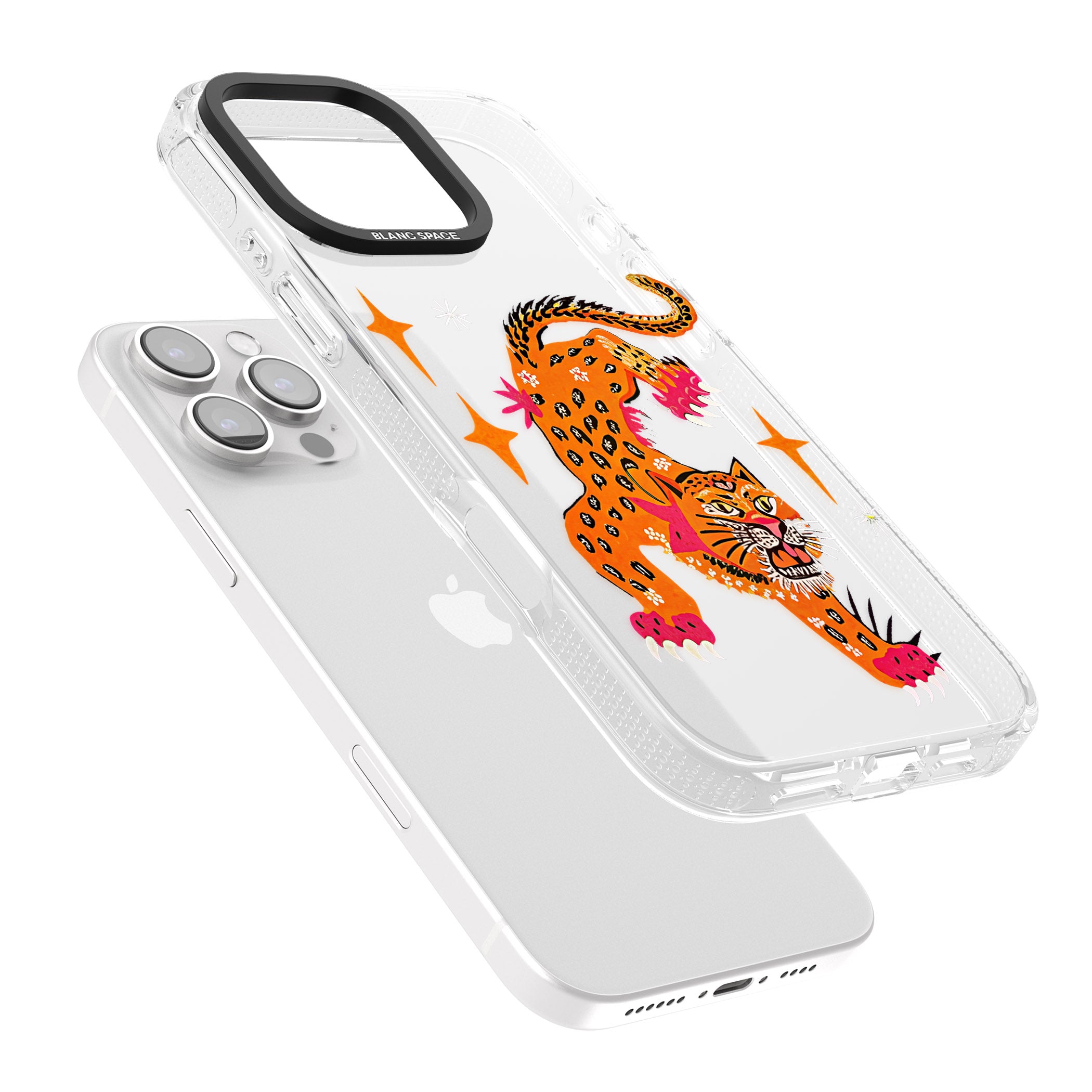 Fierce Jaguar (Clear) iPhone 16 Pro Max / 16 Pro Clear Case Impact Air - Blanc Space