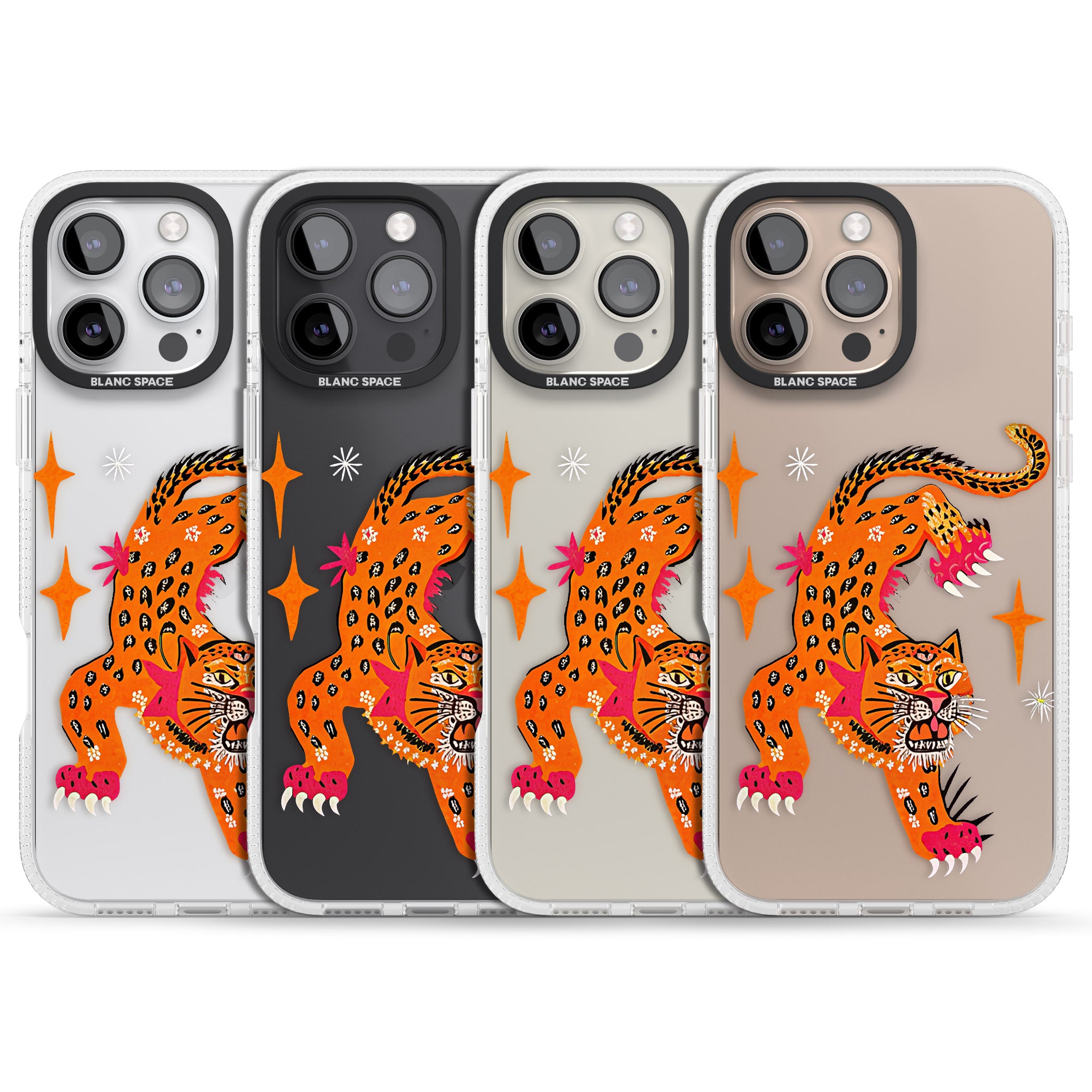 Fierce Jaguar (Clear) iPhone 16 Pro Max / 16 Pro Clear Case Impact Air - Blanc Space