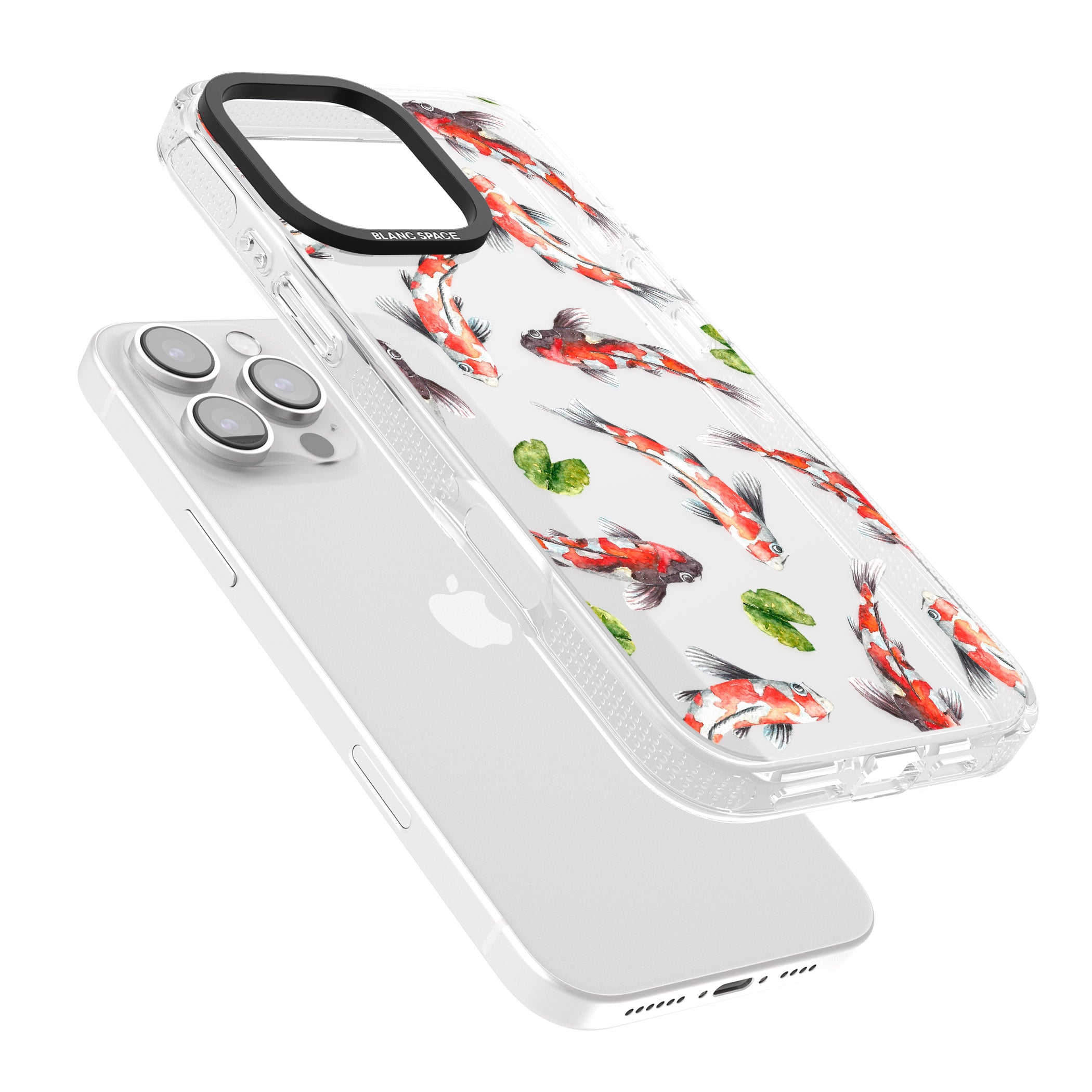 Koi Fish Japanese Watercolour iPhone 16 Pro Max / 16 Pro Clear Case Impact Air - Blanc Space