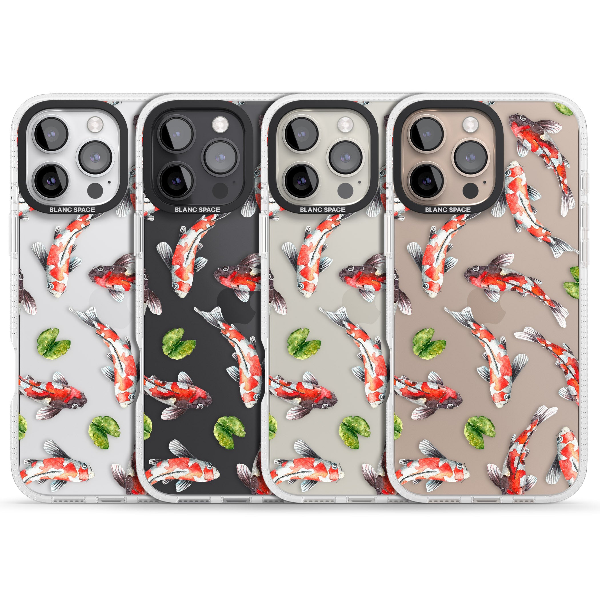 Koi Fish Japanese Watercolour iPhone 16 Pro Max / 16 Pro Clear Case Impact Air - Blanc Space