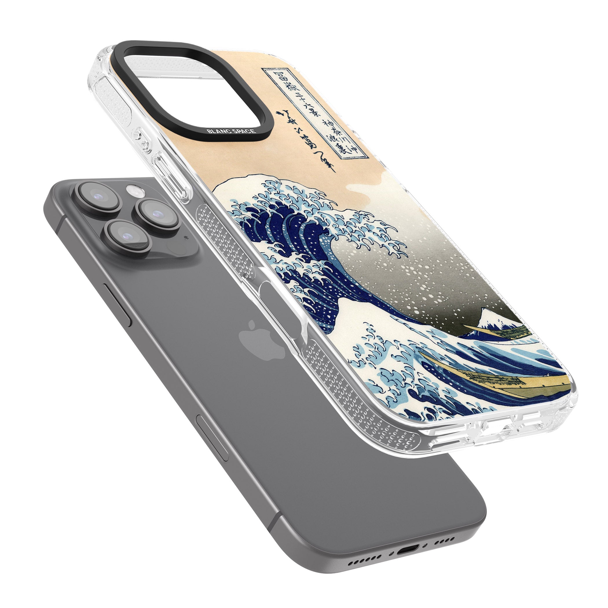 Great Wave iPhone 16 Pro Max / 16 Pro Clear Case Impact Air - Blanc Space