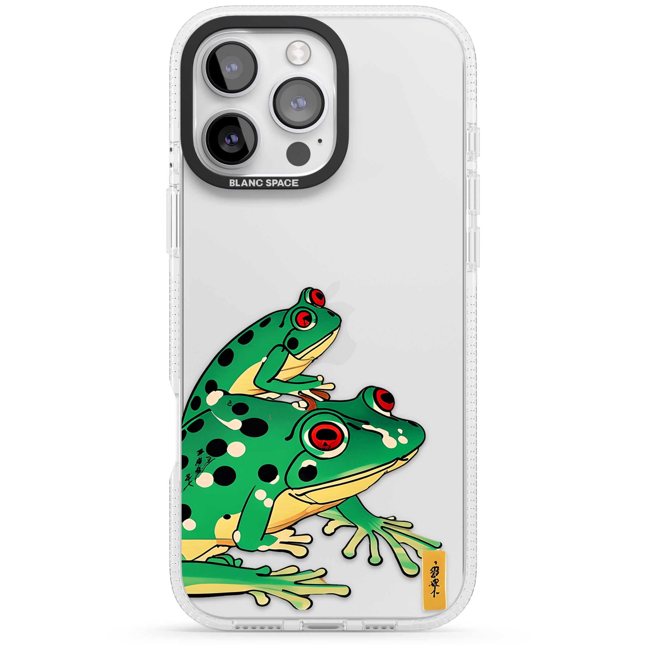 Matsumoto Hoji Frog Green iPhone 16 Pro Max / 16 Pro Clear Case Impact Air - Blanc Space