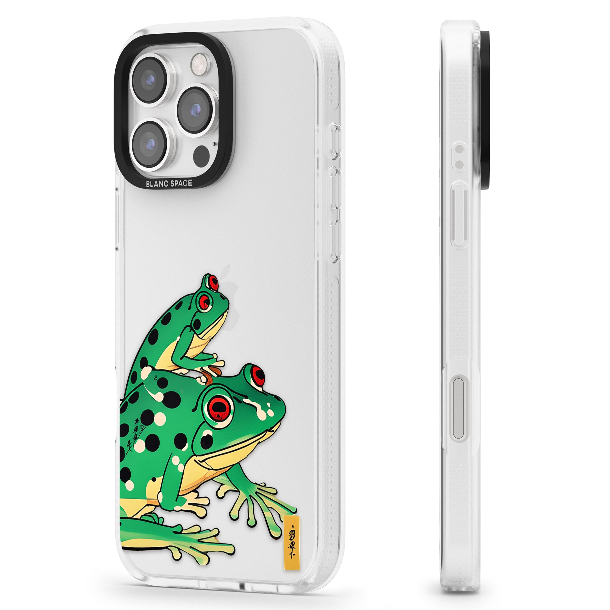 Matsumoto Hoji Frog Green iPhone 16 Pro Max / 16 Pro Clear Case Impact Air - Blanc Space