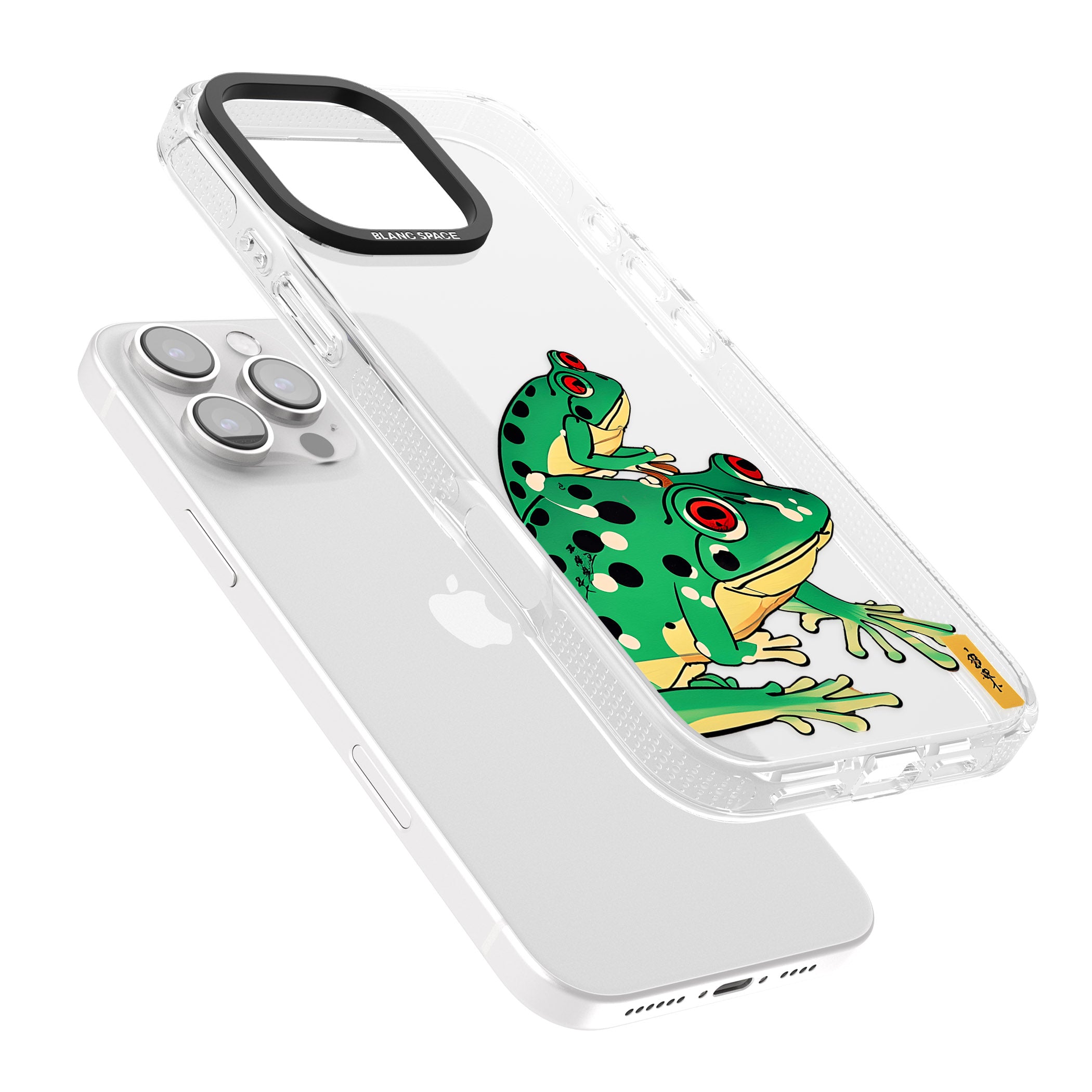 Matsumoto Hoji Frog Green iPhone 16 Pro Max / 16 Pro Clear Case Impact Air - Blanc Space
