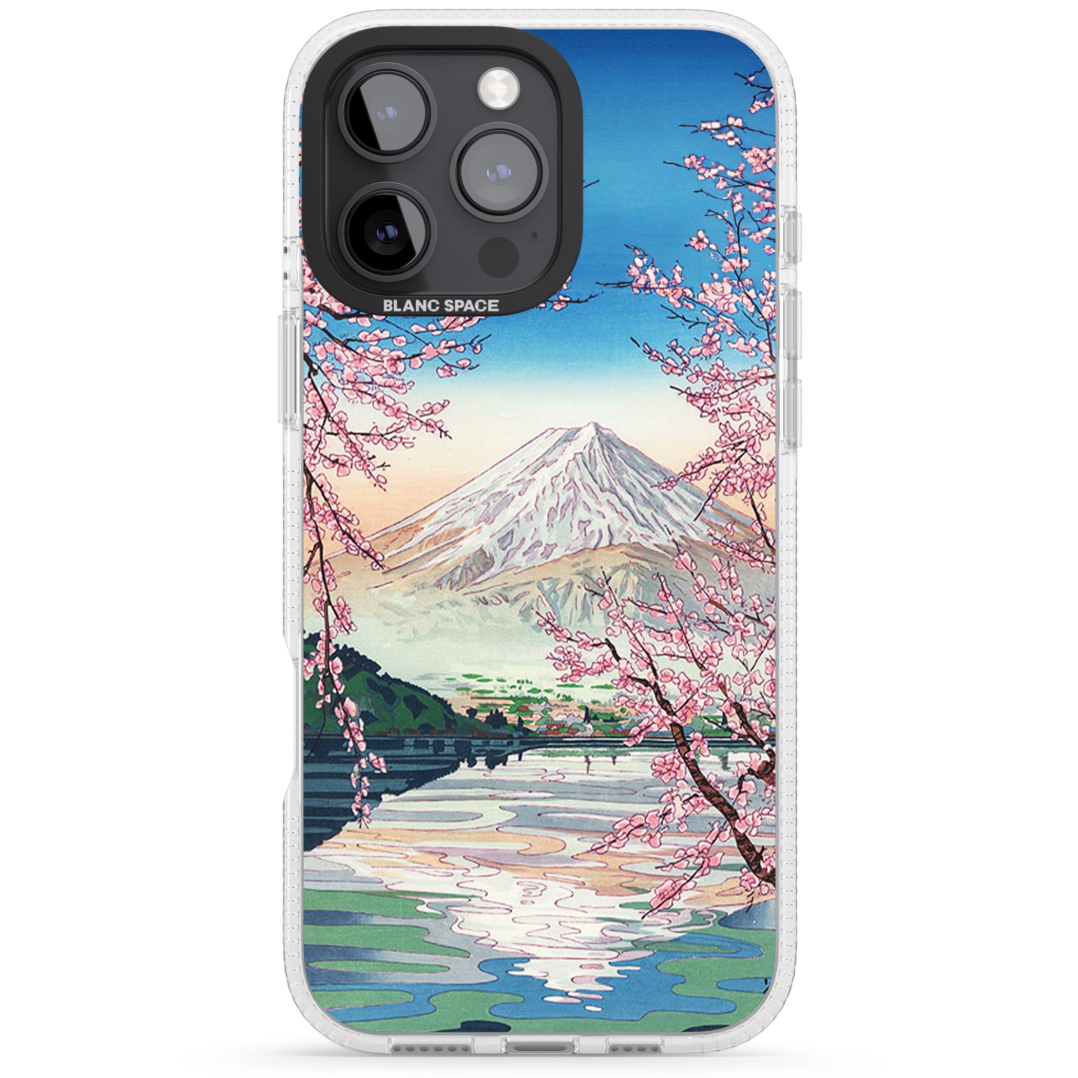 Mt. Fuji from Lake Kawaguchi iPhone 16 Pro Max / 16 Pro Clear Case Impact Air - Blanc Space