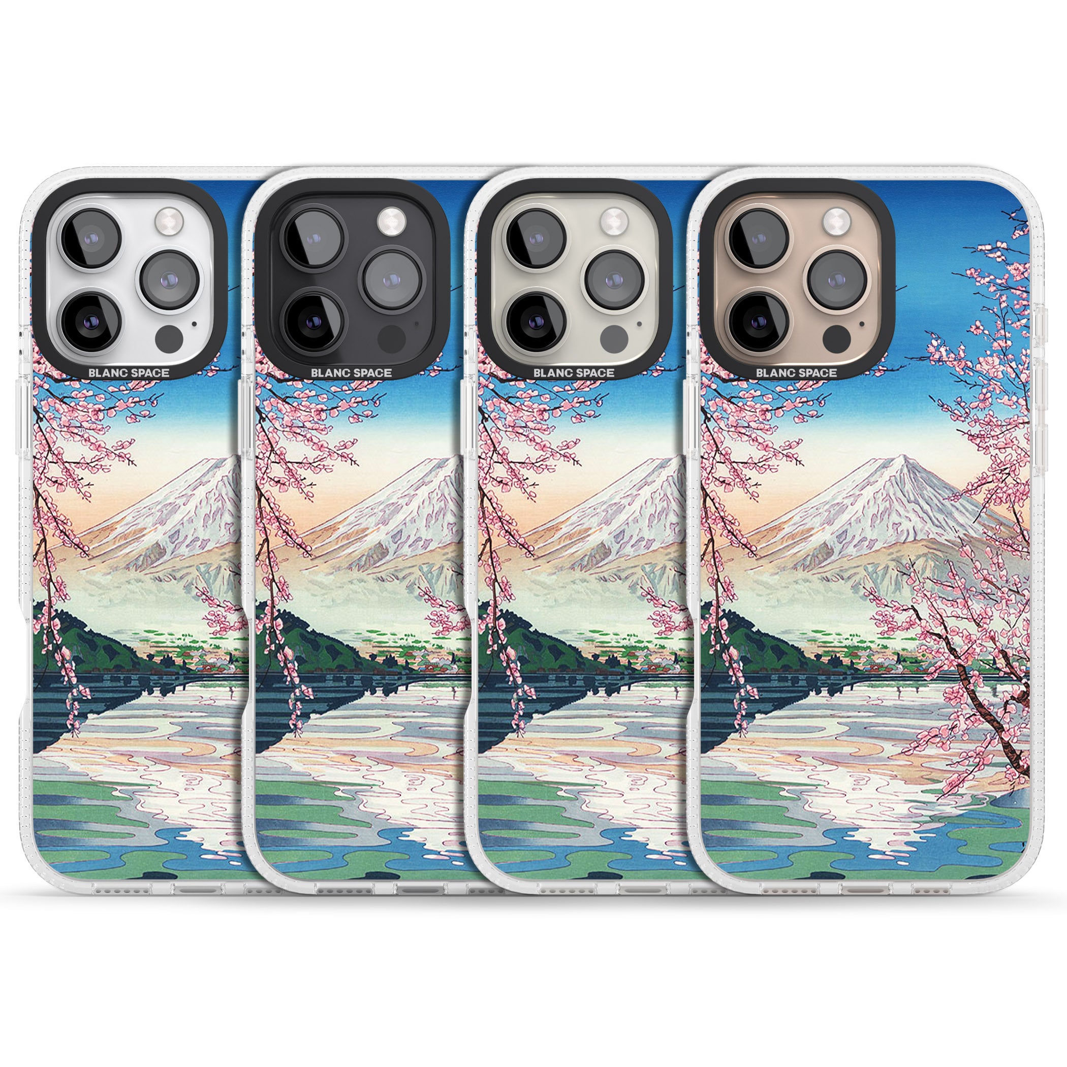 Mt. Fuji from Lake Kawaguchi iPhone 16 Pro Max / 16 Pro Clear Case Impact Air - Blanc Space