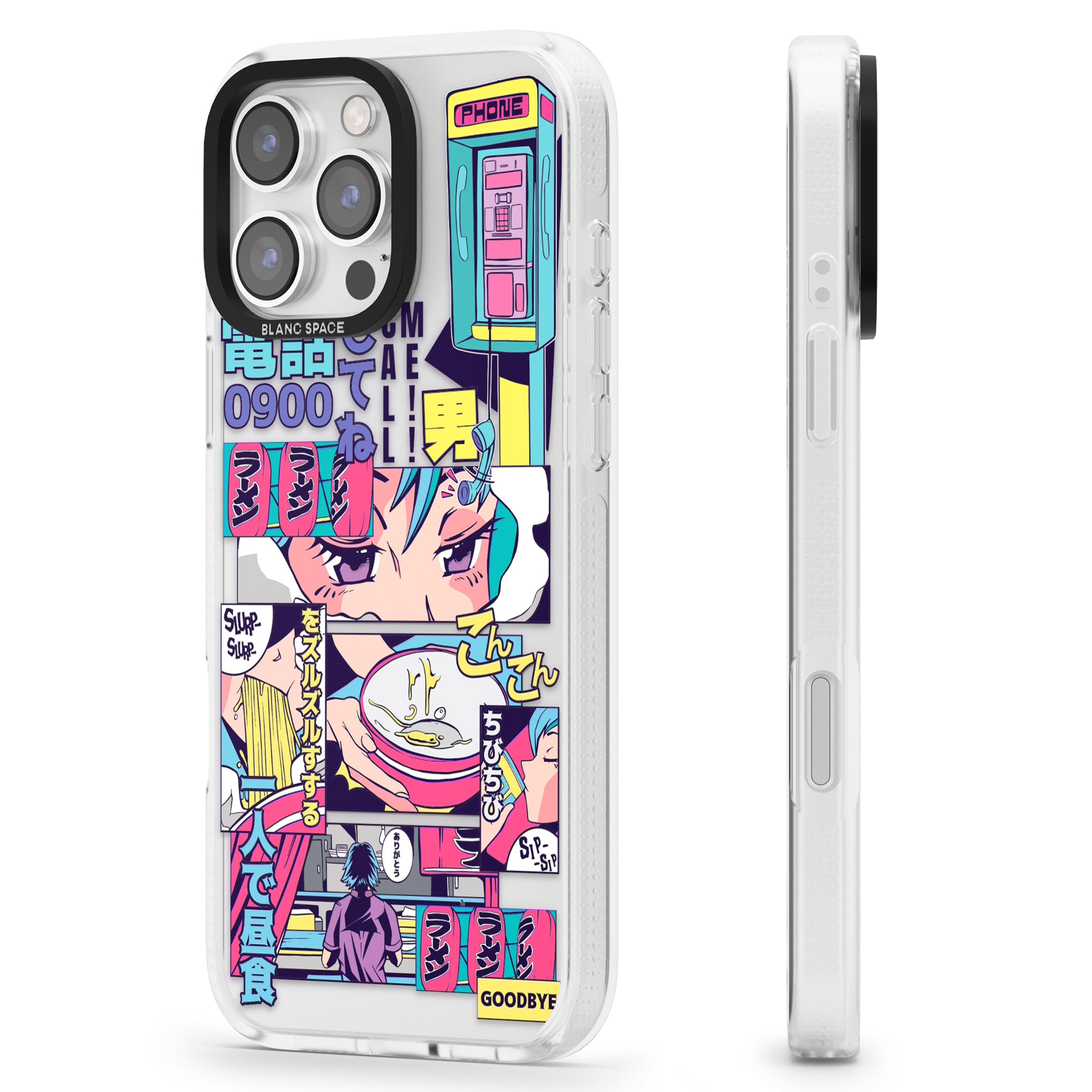Vibrant Anime Comic iPhone 16 Pro Max / 16 Pro Clear Case Impact Air - Blanc Space