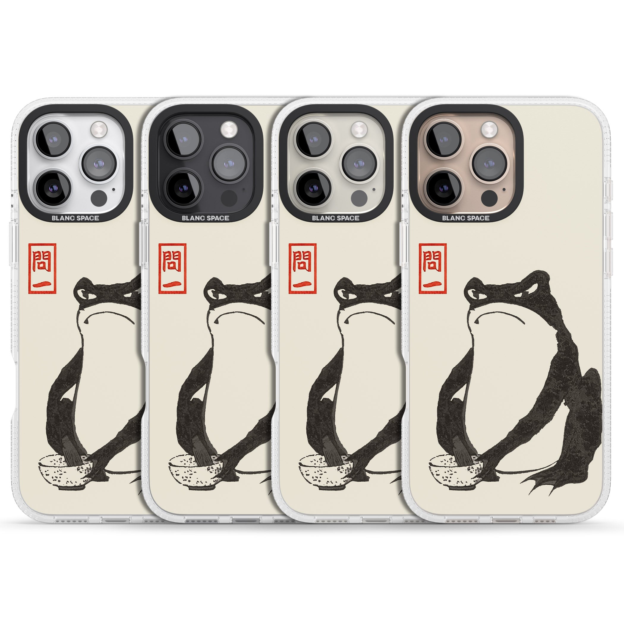 Matsumoto Hoji Grumpy Toad iPhone 16 Pro Max / 16 Pro Clear Case Impact Air - Blanc Space