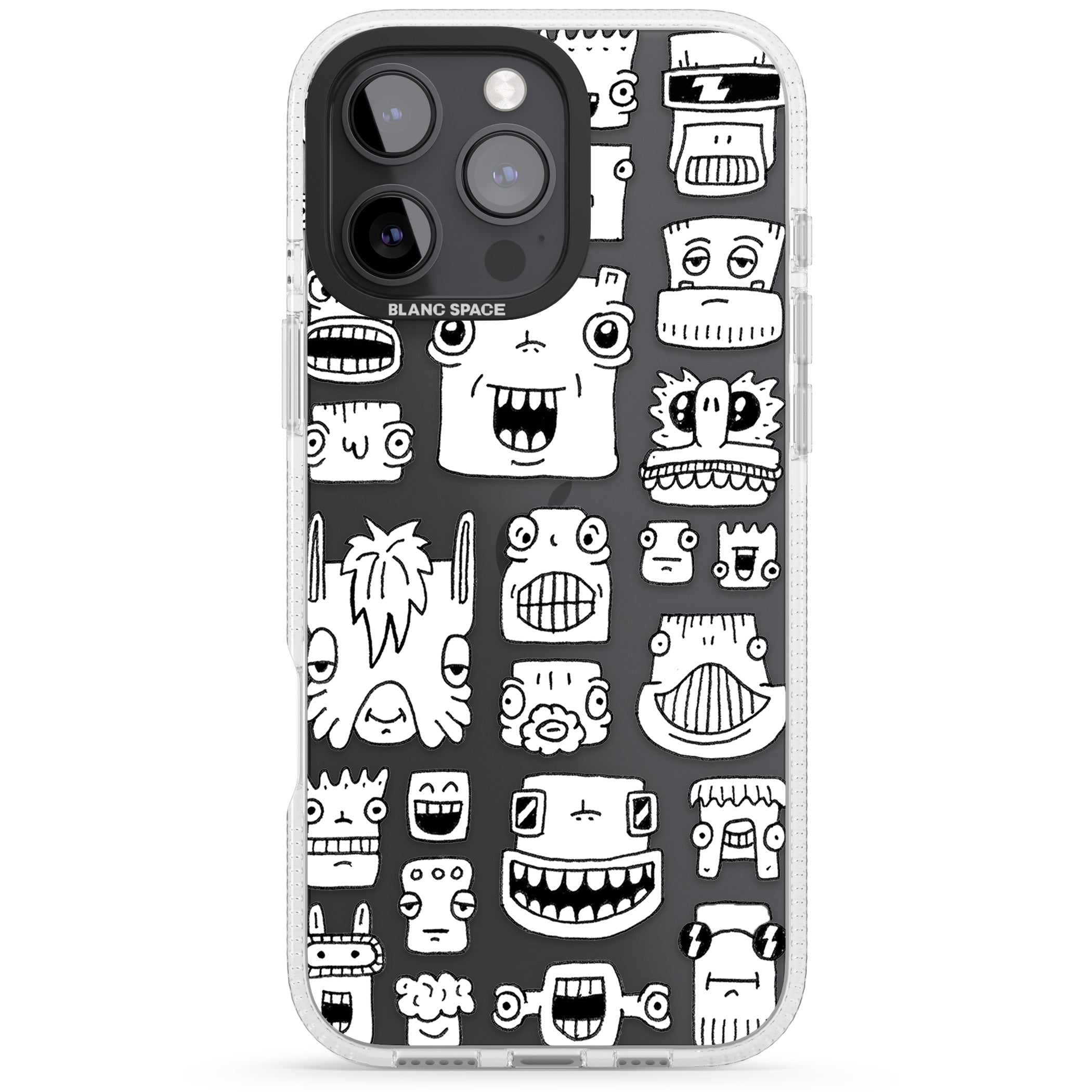 Burst Heads iPhone 16 Pro Max / 16 Pro Clear Case Impact Air - Blanc Space