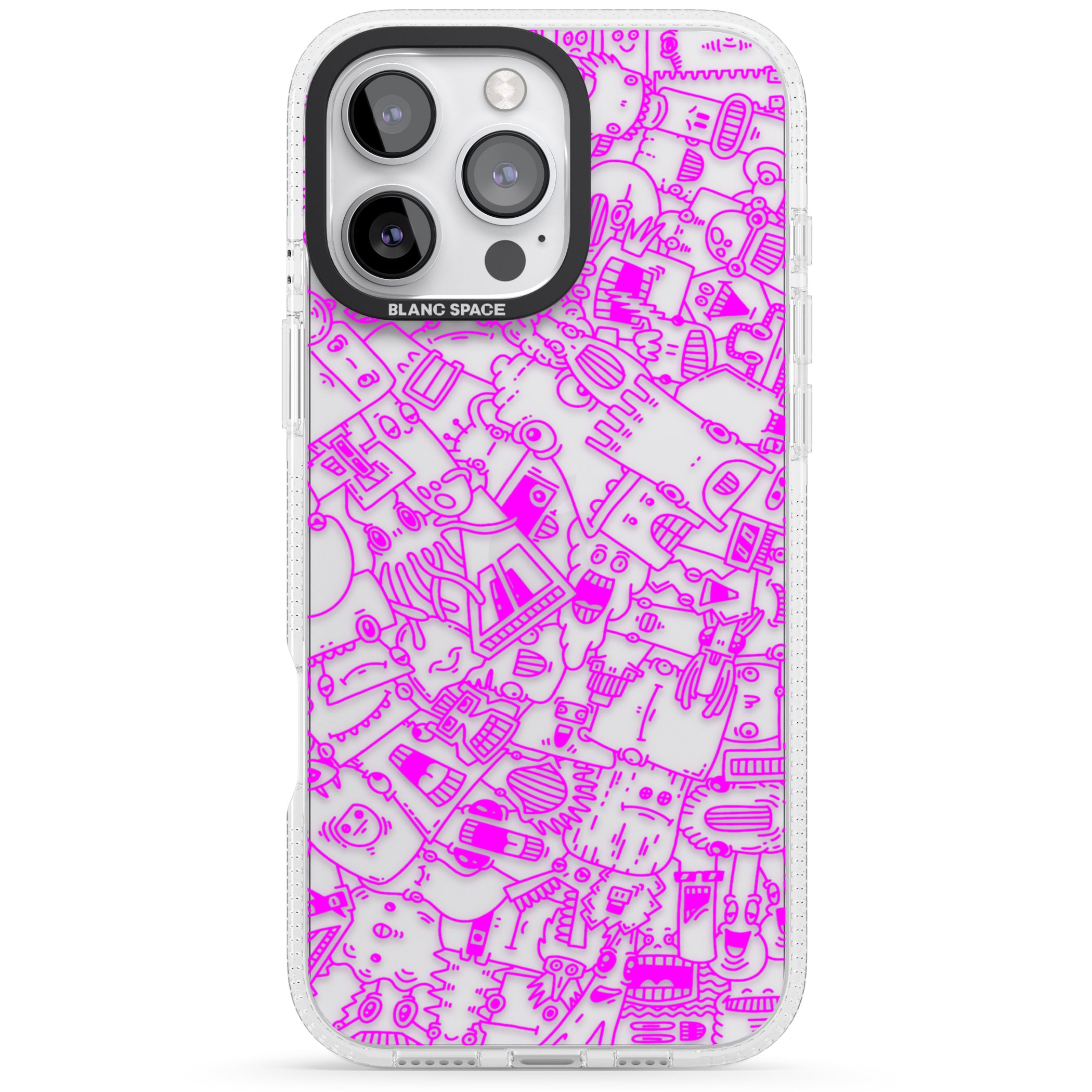 Pink Pals iPhone 16 Pro Max / 16 Pro Clear Case Impact Air - Blanc Space