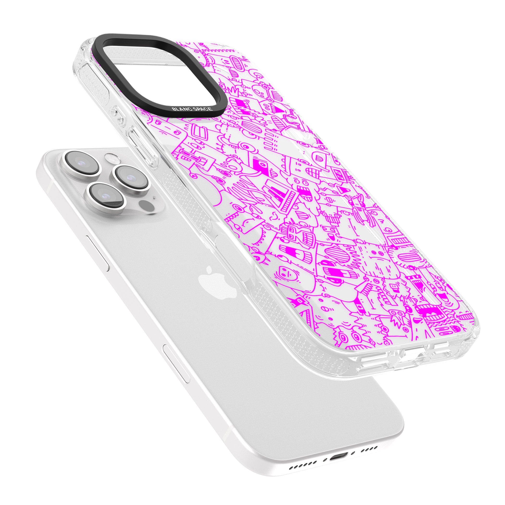 Pink Pals iPhone 16 Pro Max / 16 Pro Clear Case Impact Air - Blanc Space