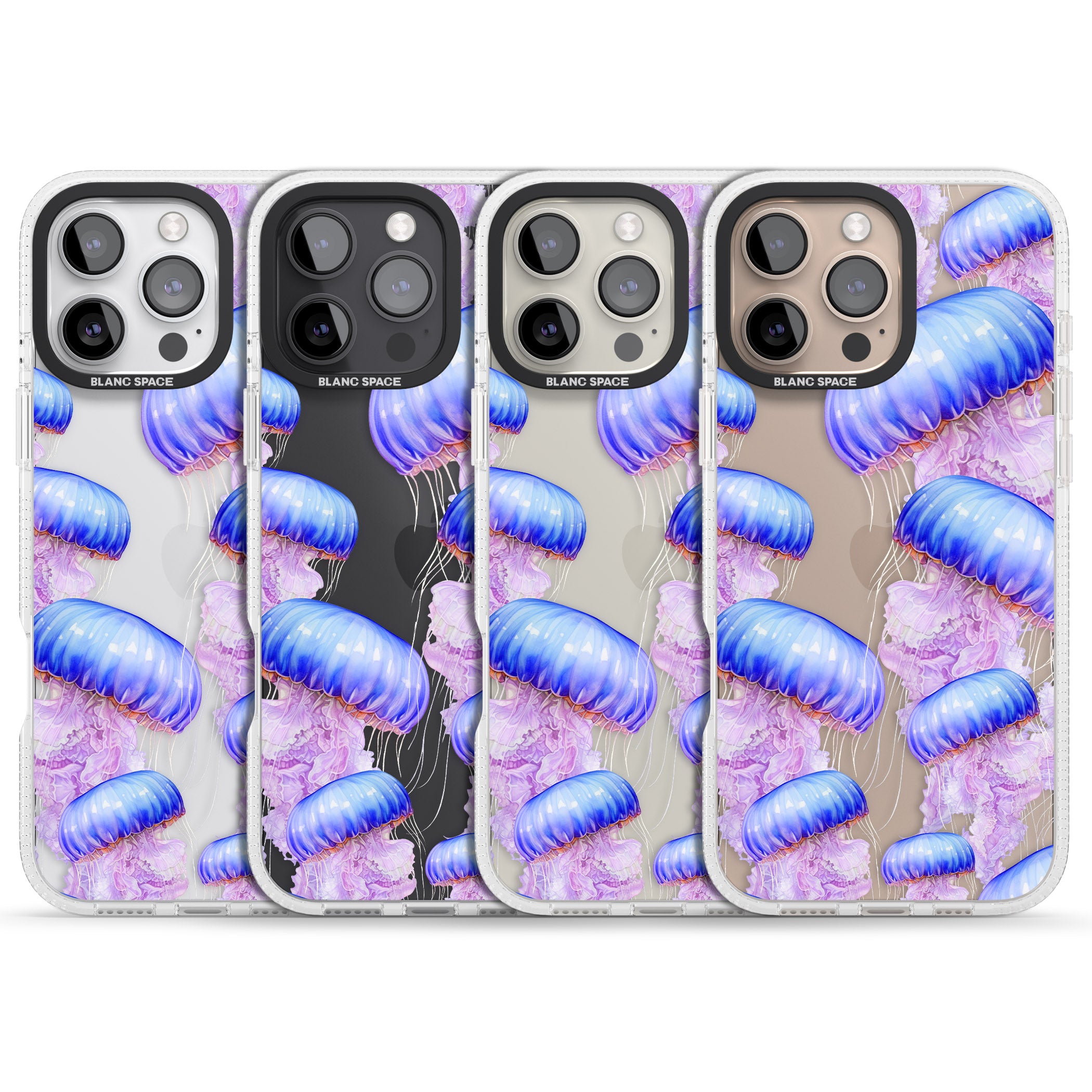 Jellyfish iPhone 16 Pro Max / 16 Pro Clear Case Impact Air - Blanc Space