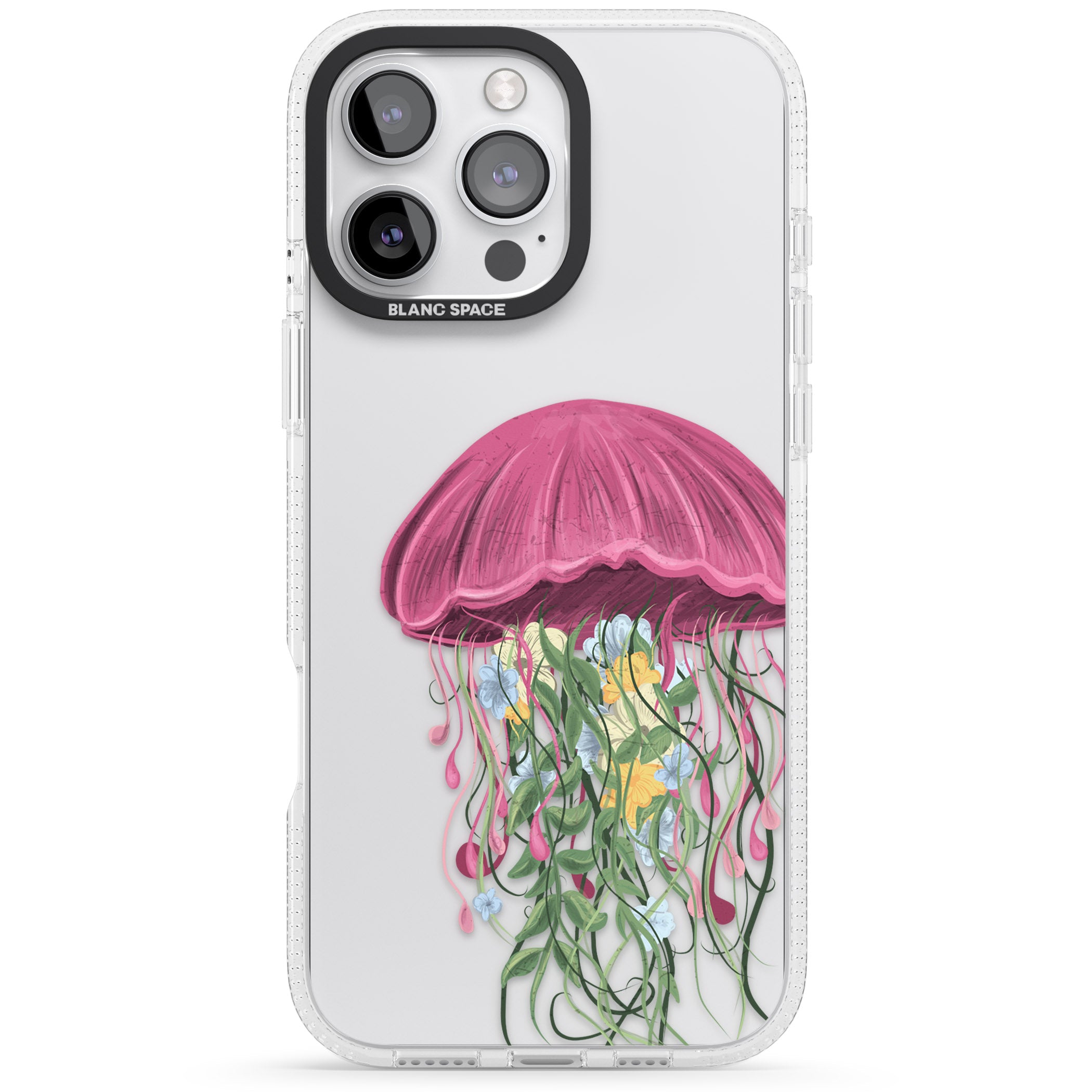 Botanical Jellyfish iPhone 16 Pro Max / 16 Pro Clear Case Impact Air - Blanc Space