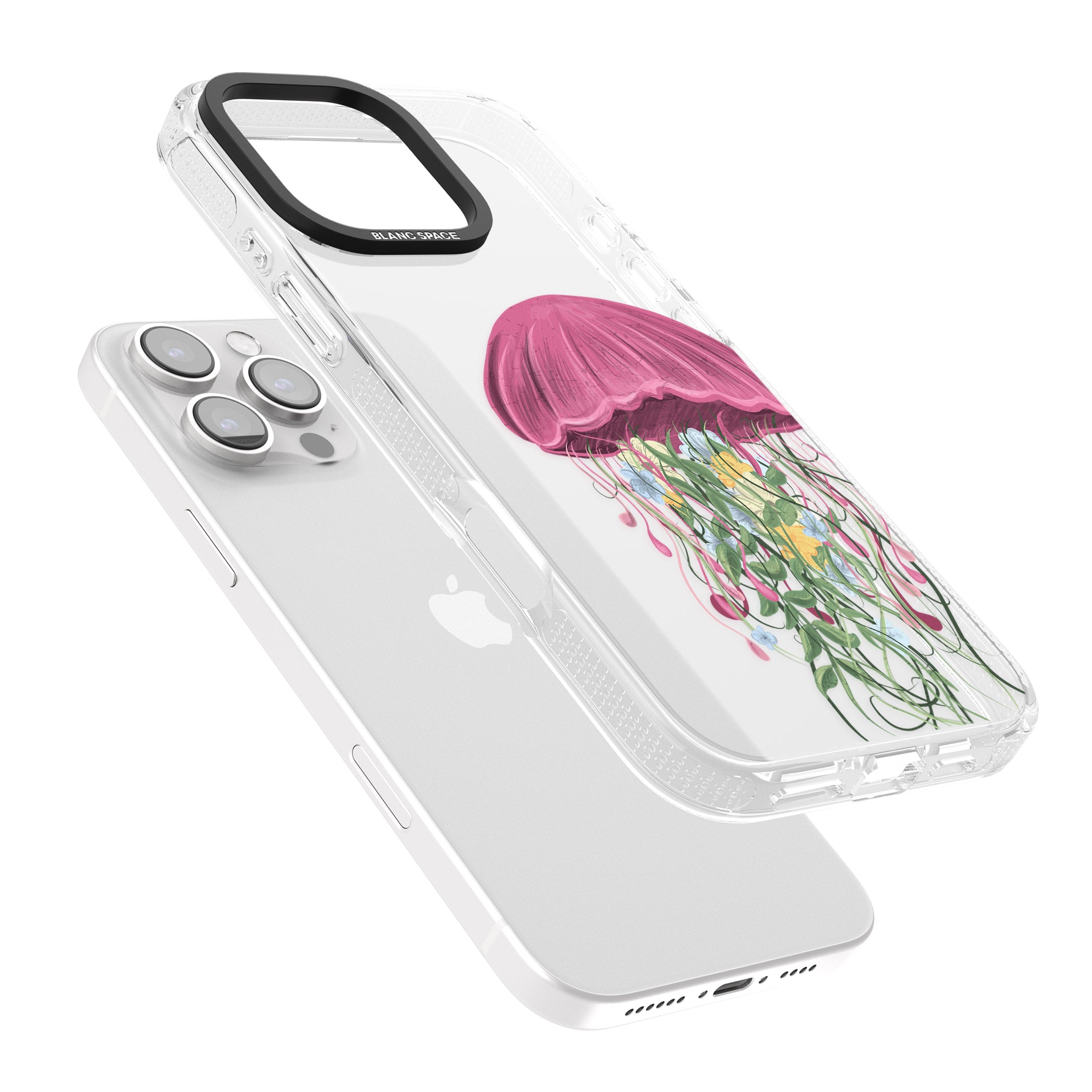 Botanical Jellyfish iPhone 16 Pro Max / 16 Pro Clear Case Impact Air - Blanc Space