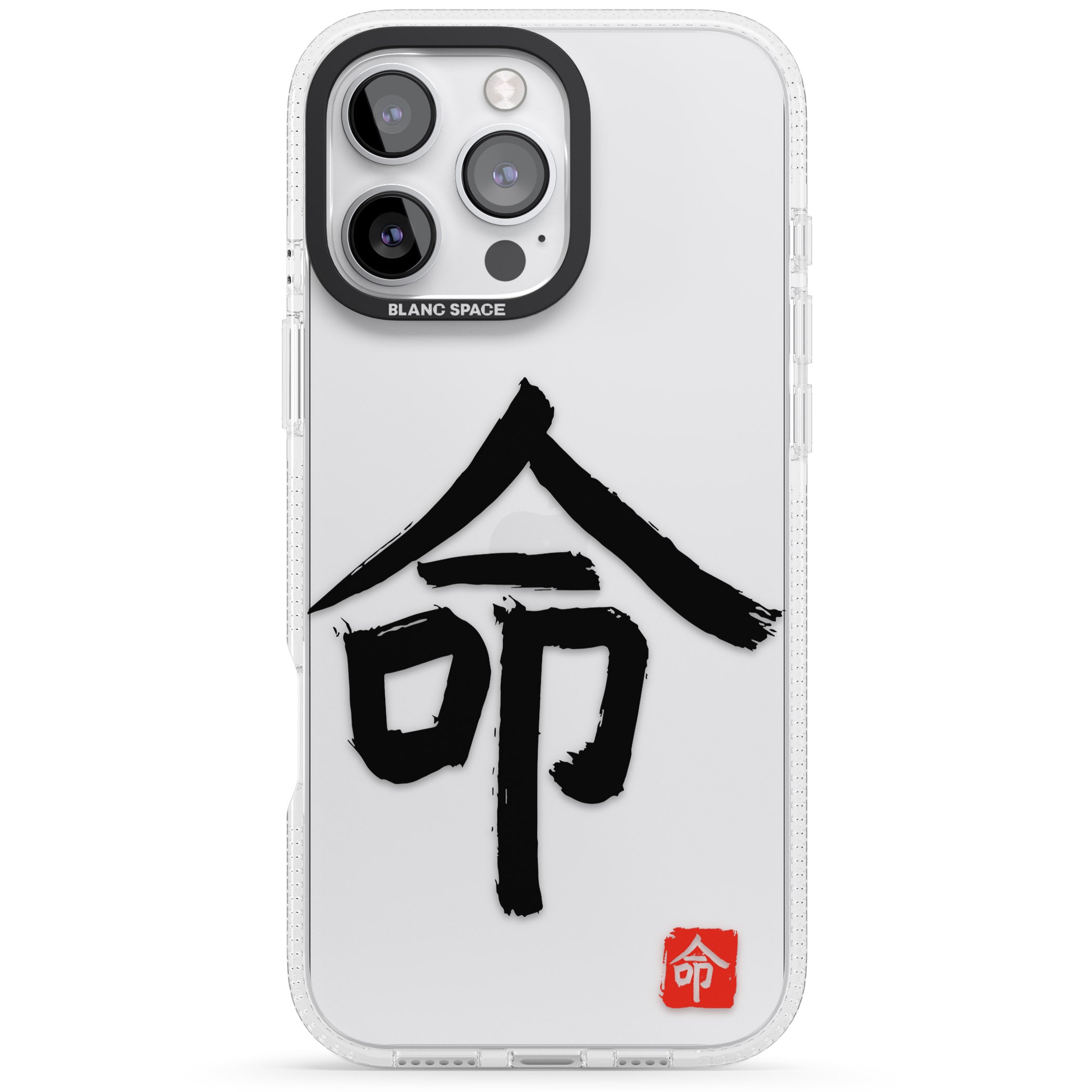 Japanese Kanji - Life iPhone 16 Pro Max / 16 Pro Clear Case Impact Air - Blanc Space