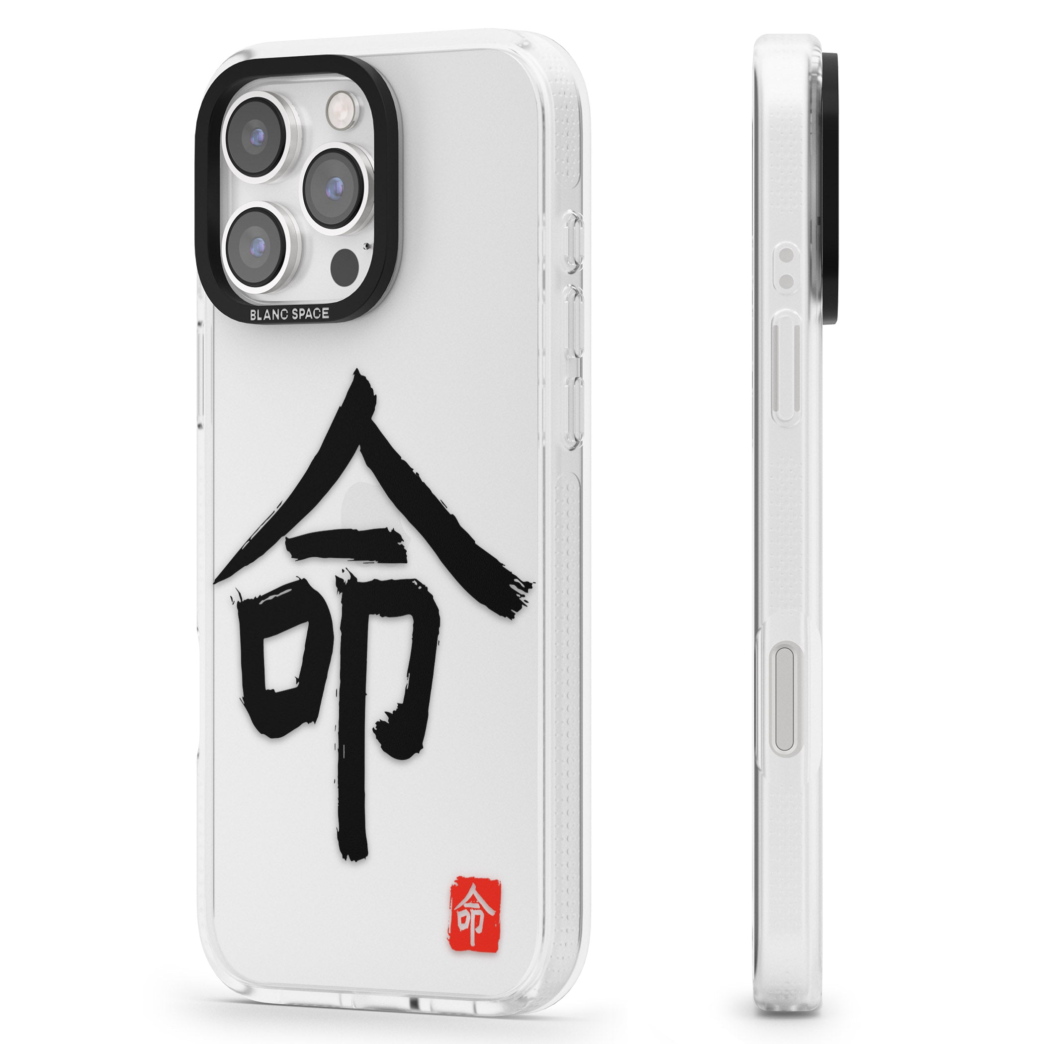 Japanese Kanji - Life iPhone 16 Pro Max / 16 Pro Clear Case Impact Air - Blanc Space