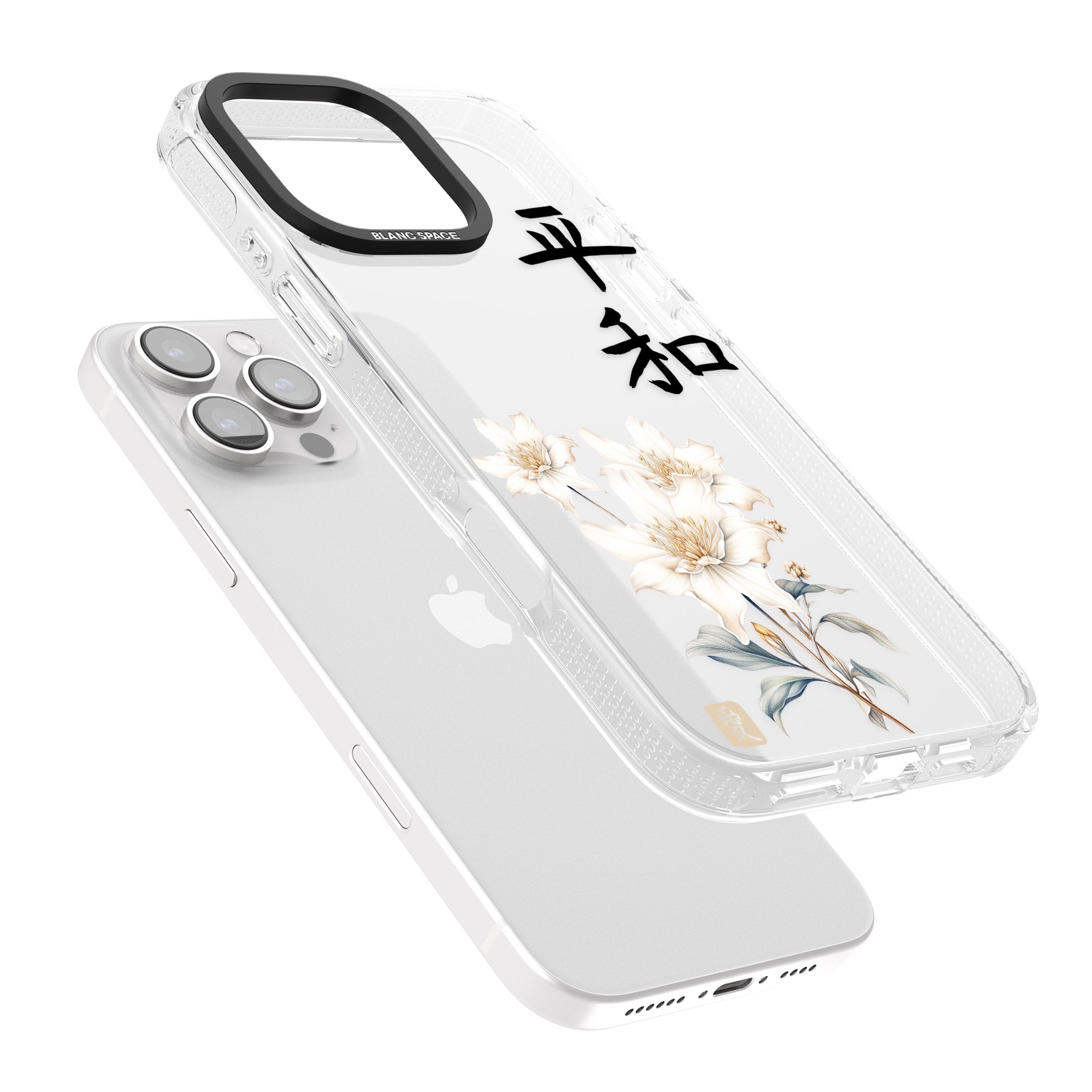 Peace and Flowers iPhone 16 Pro Max / 16 Pro Clear Case Impact Air - Blanc Space