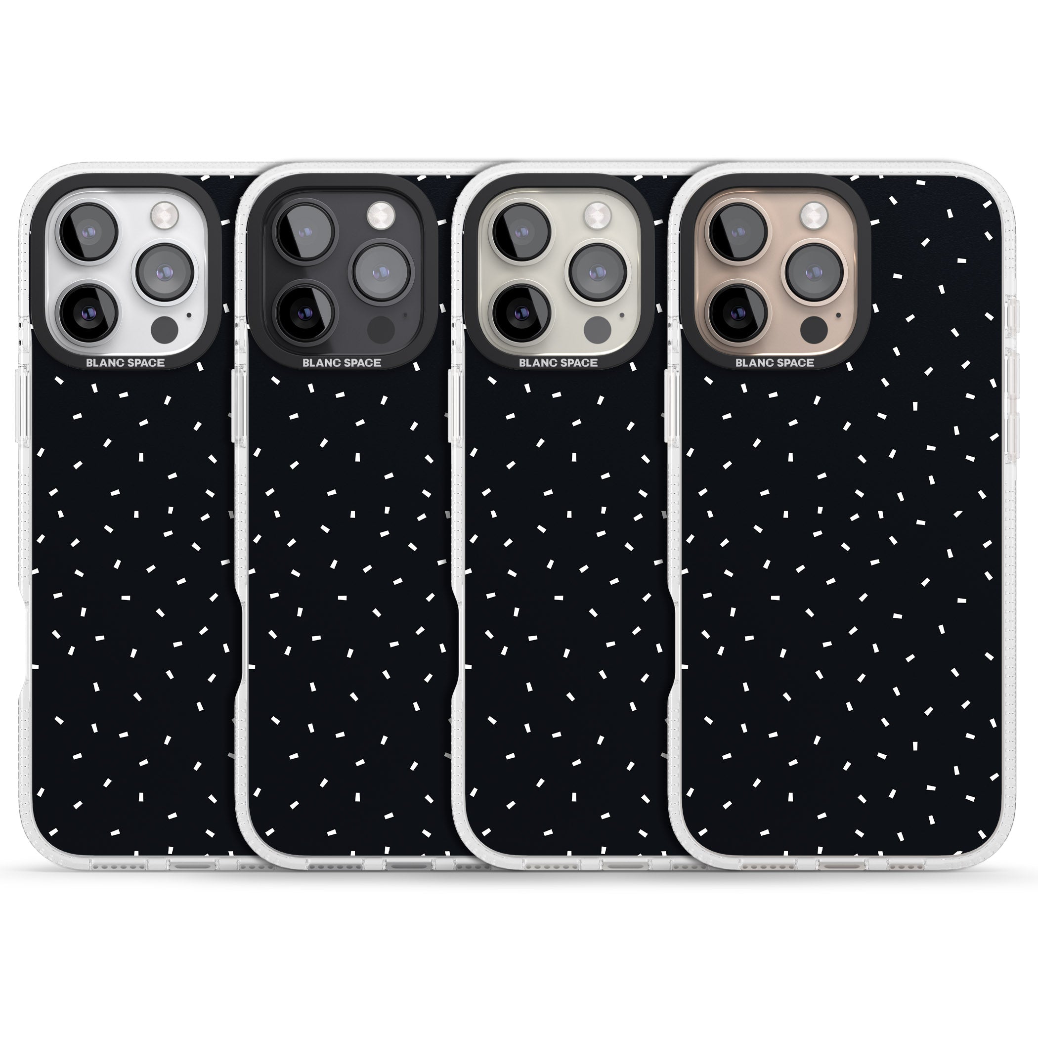 Confetti (Black) iPhone 16 Pro Max / 16 Pro Clear Case Impact Air - Blanc Space