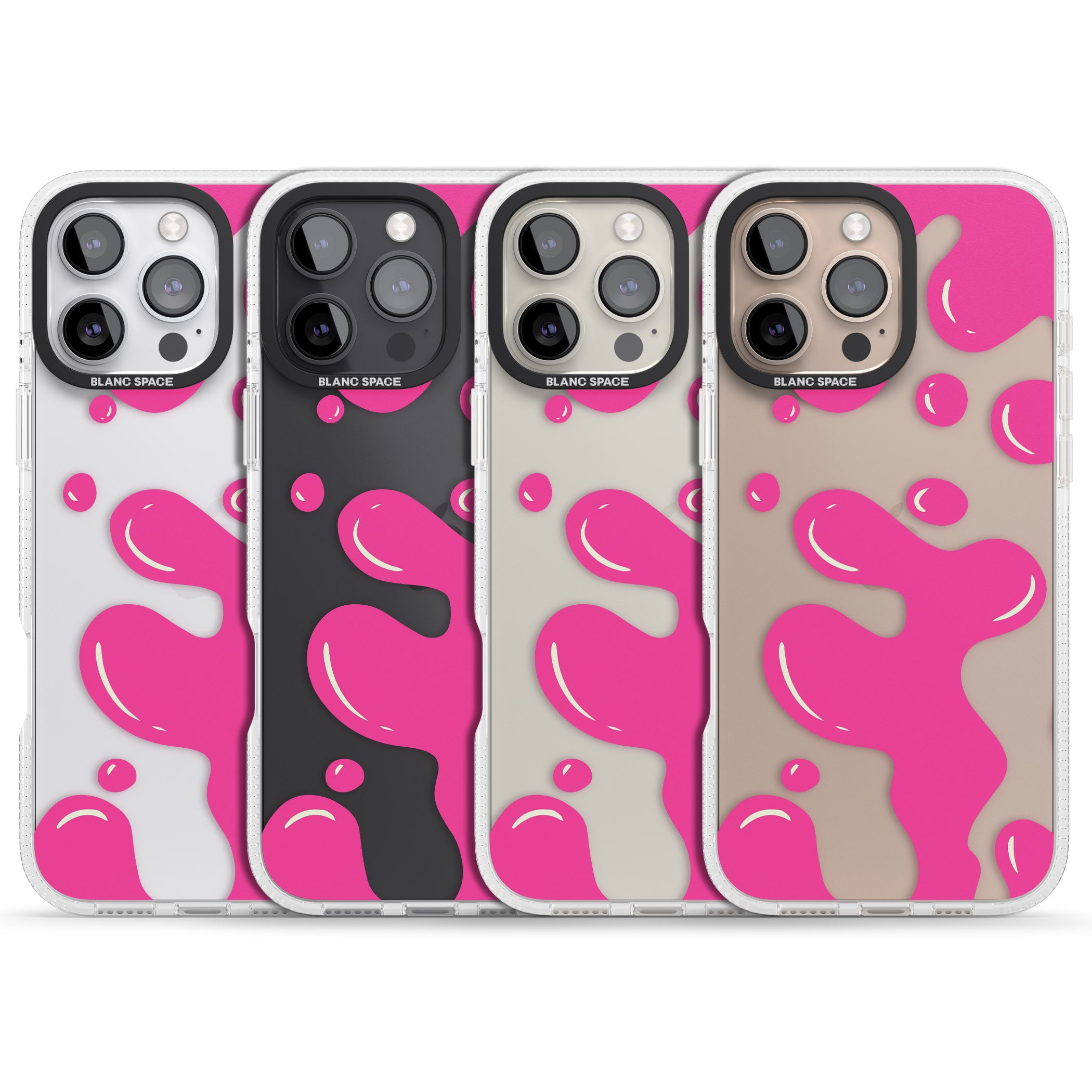 Pink Lava Lamp iPhone 16 Pro Max / 16 Pro Clear Case Impact Air - Blanc Space