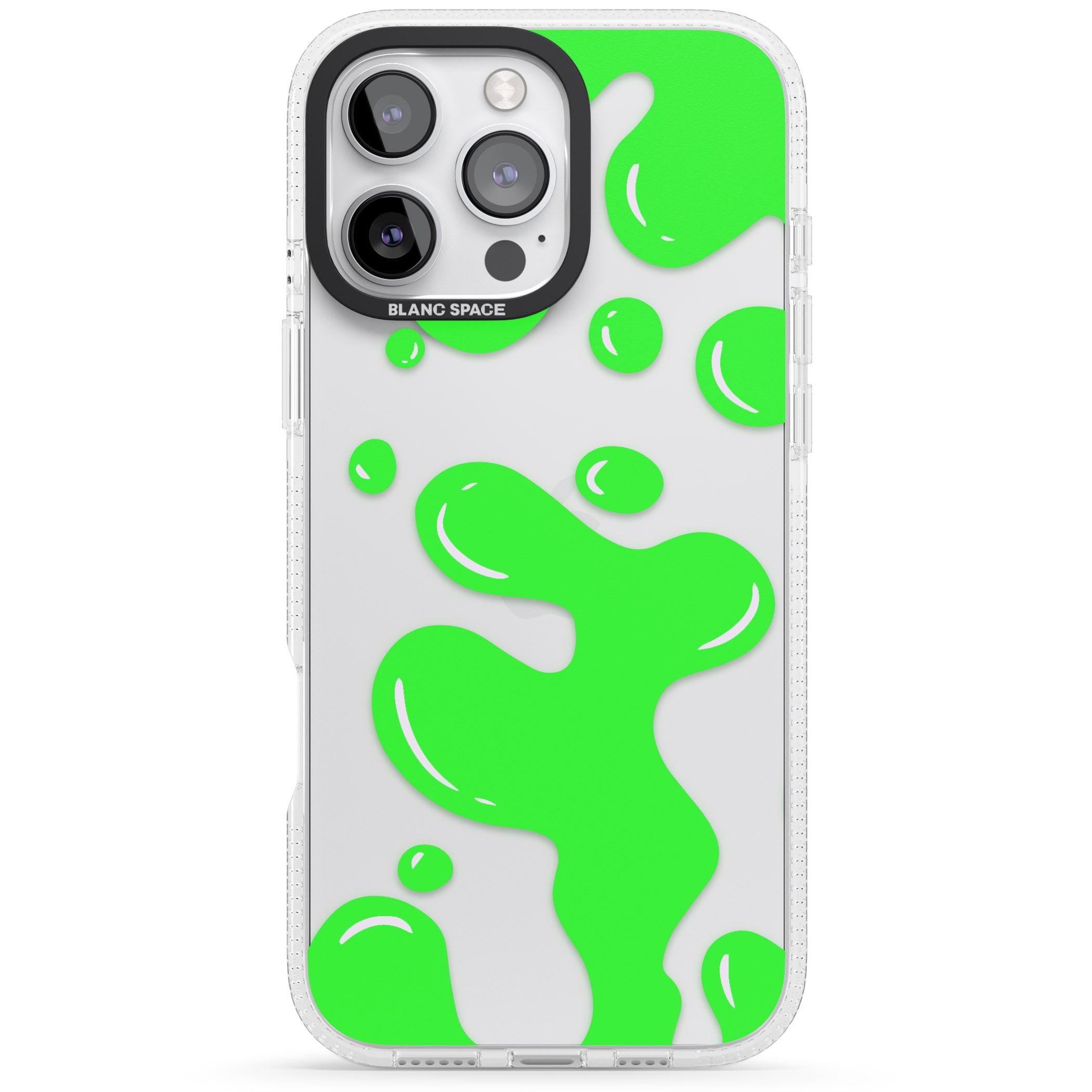 Green Lava Lamp iPhone 16 Pro Max / 16 Pro Clear Case Impact Air - Blanc Space