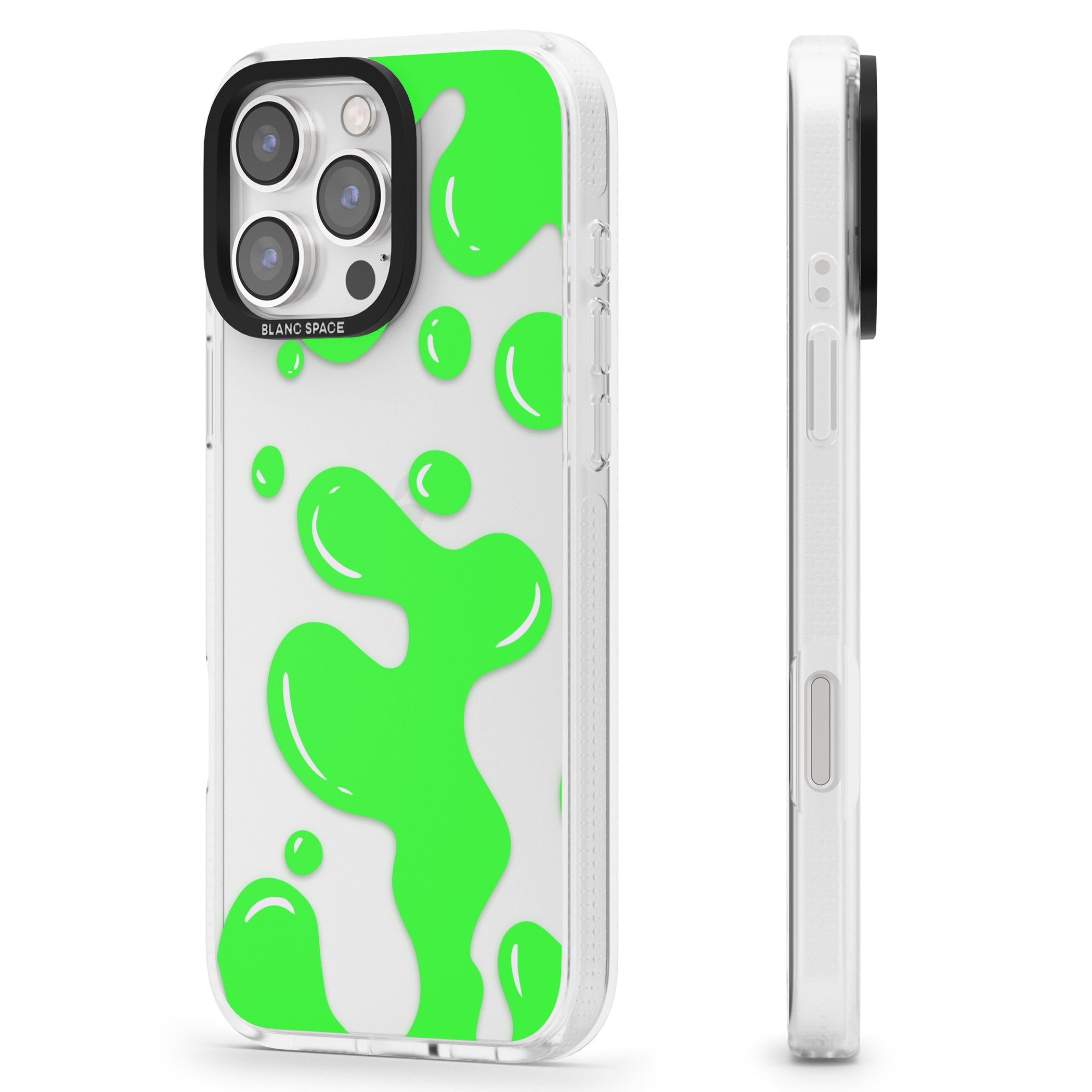 Green Lava Lamp iPhone 16 Pro Max / 16 Pro Clear Case Impact Air - Blanc Space