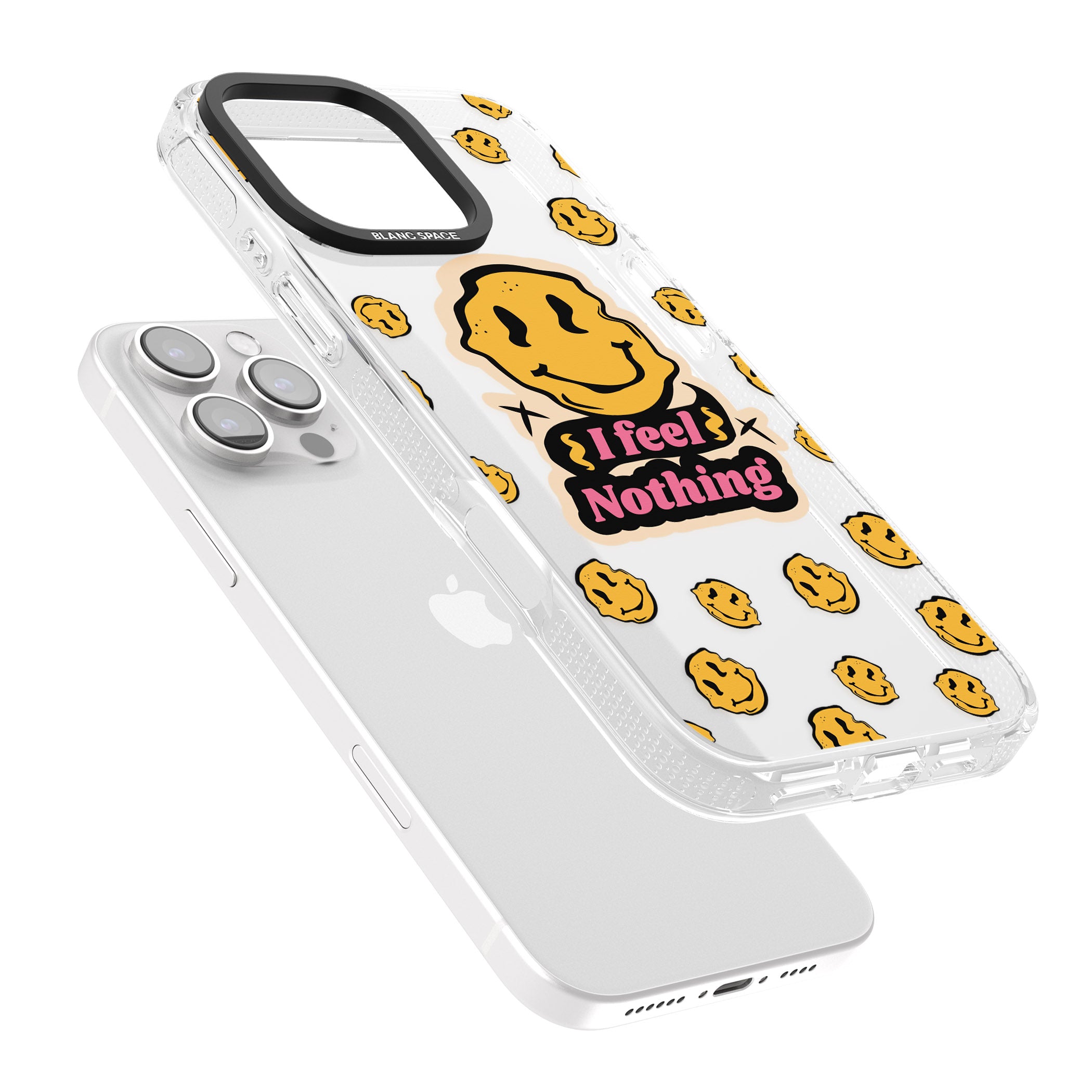 I feel nothing (Clear) iPhone 16 Pro Max / 16 Pro Clear Case Impact Air - Blanc Space