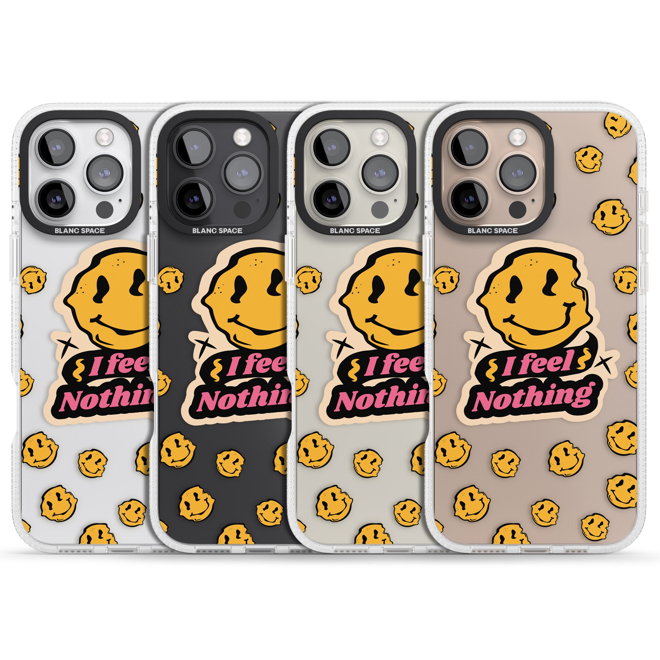 I feel nothing (Clear) iPhone 16 Pro Max / 16 Pro Clear Case Impact Air - Blanc Space