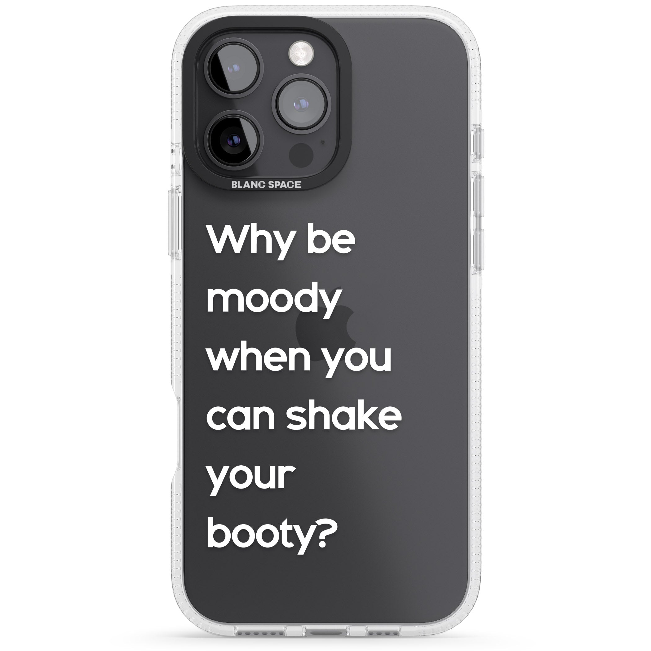 Why be moody? (White) iPhone 16 Pro Max / 16 Pro Clear Case Impact Air - Blanc Space