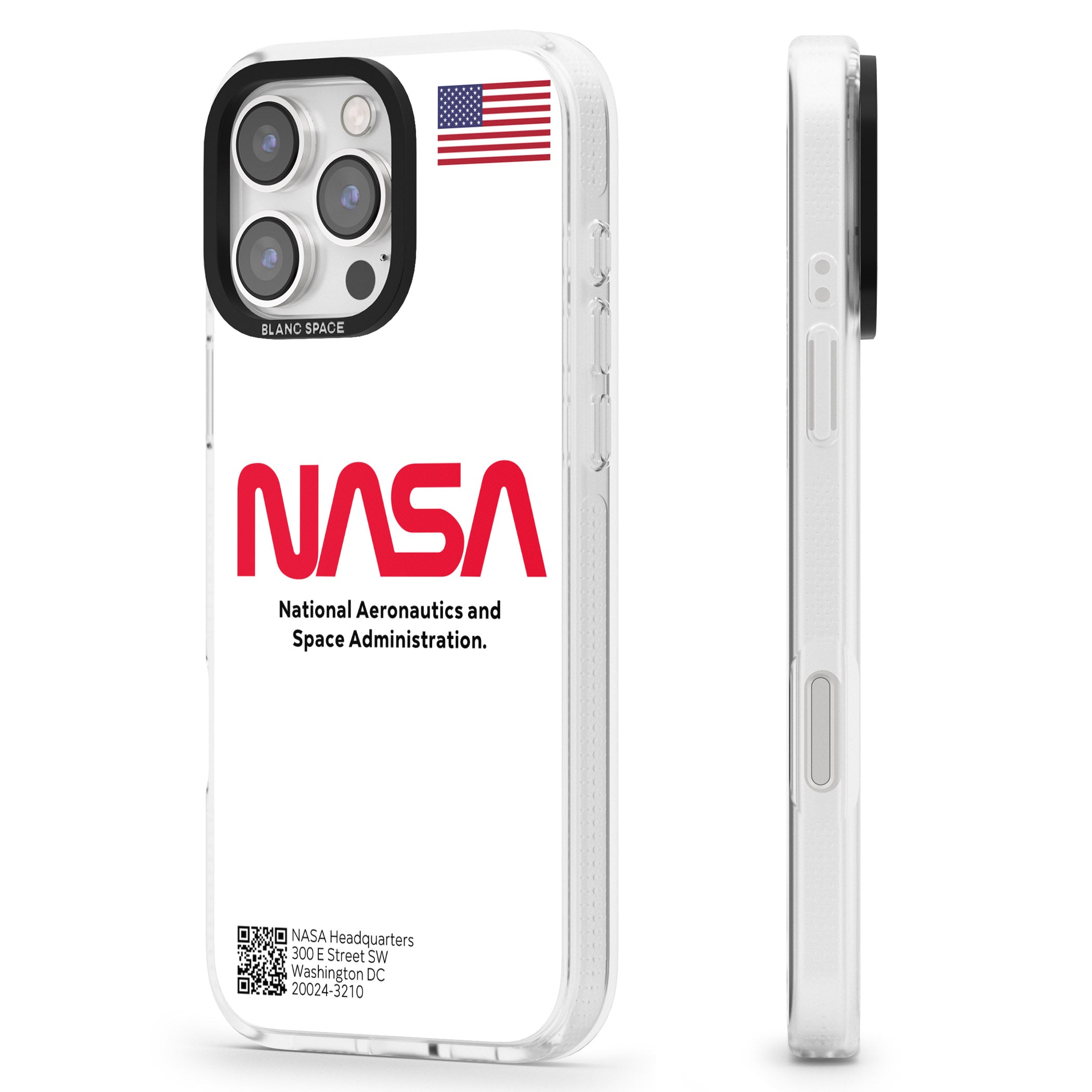 NASA The Worm iPhone 16 Pro Max / 16 Pro Clear Case Impact Air - Blanc Space