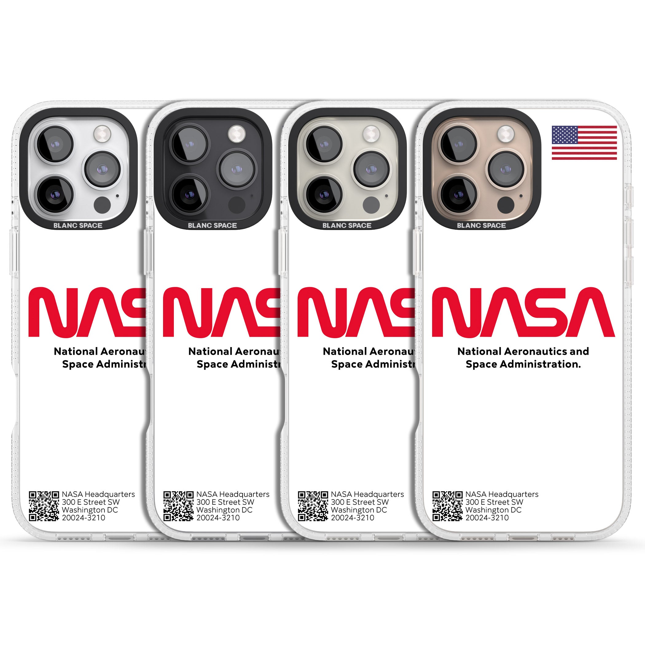 NASA The Worm iPhone 16 Pro Max / 16 Pro Clear Case Impact Air - Blanc Space