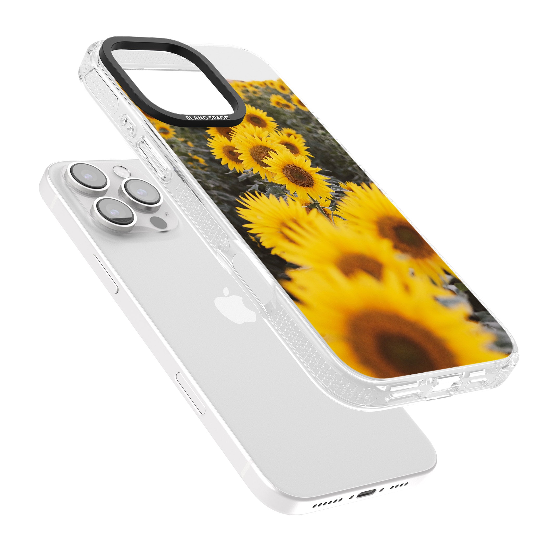 Sunflower Field Photograph iPhone 16 Pro Max / 16 Pro Clear Case Impact Air - Blanc Space