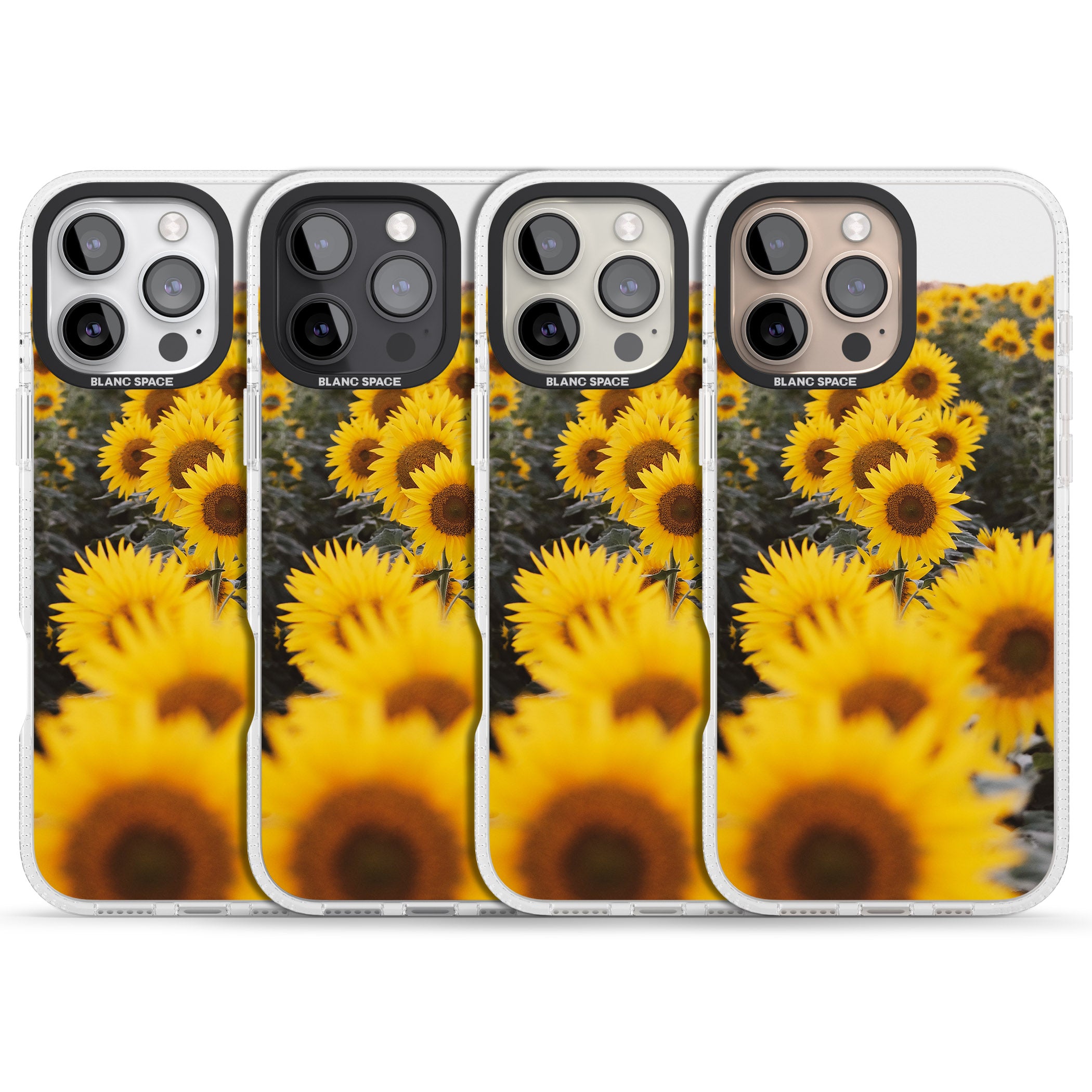 Sunflower Field Photograph iPhone 16 Pro Max / 16 Pro Clear Case Impact Air - Blanc Space