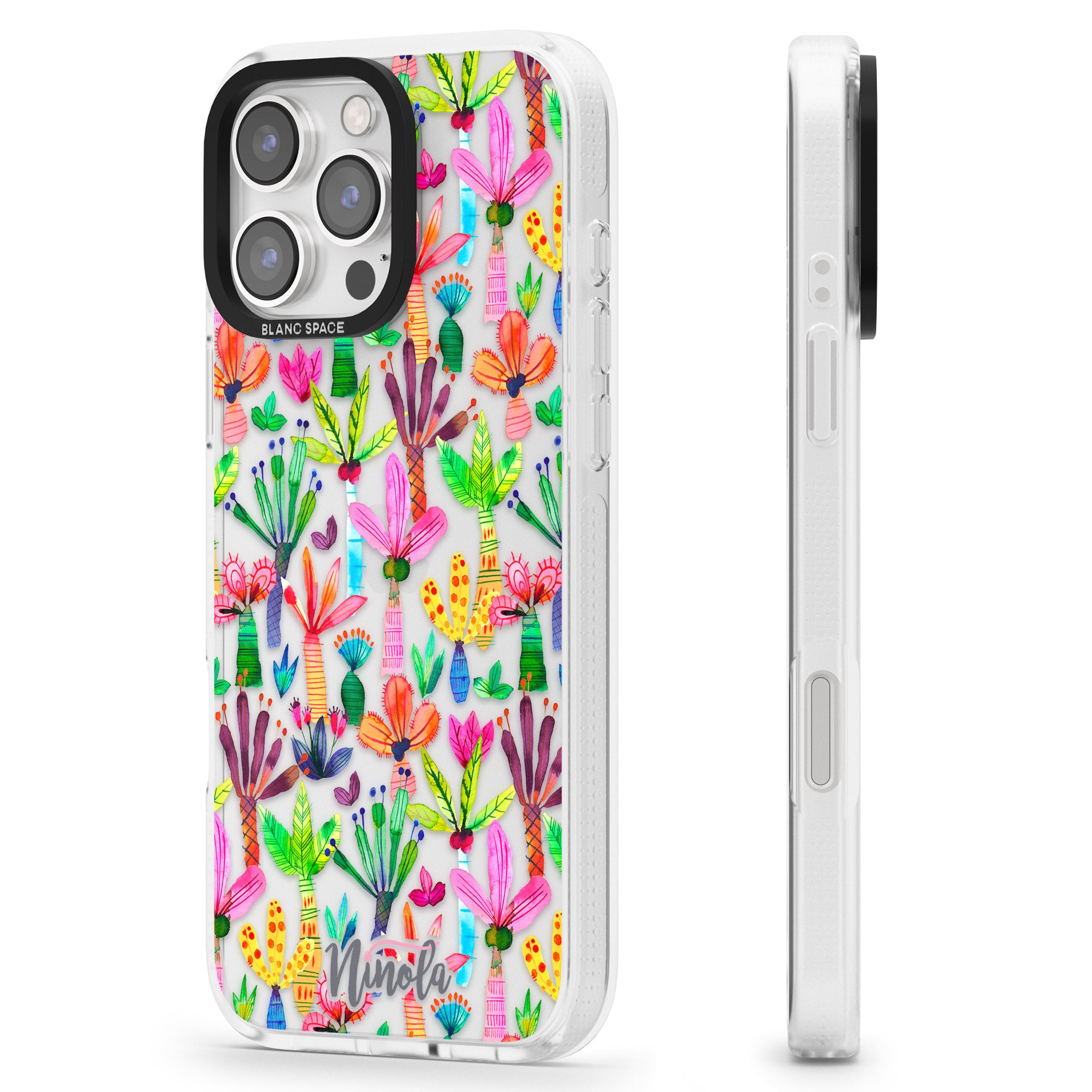 Palms Garden iPhone 16 Pro Max / 16 Pro Clear Case Impact Air - Blanc Space