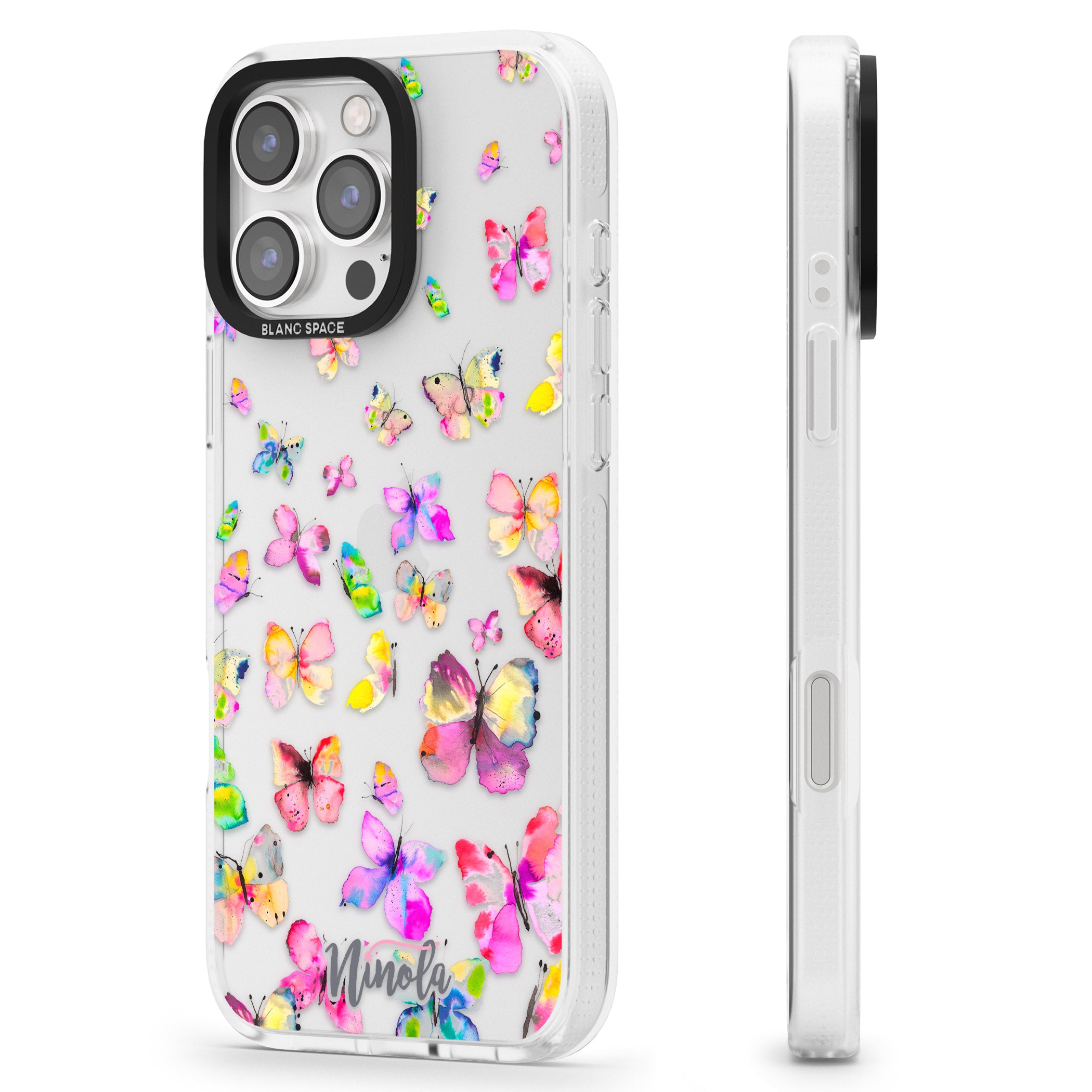 Watercolor Butterflies iPhone 16 Pro Max / 16 Pro Clear Case Impact Air - Blanc Space