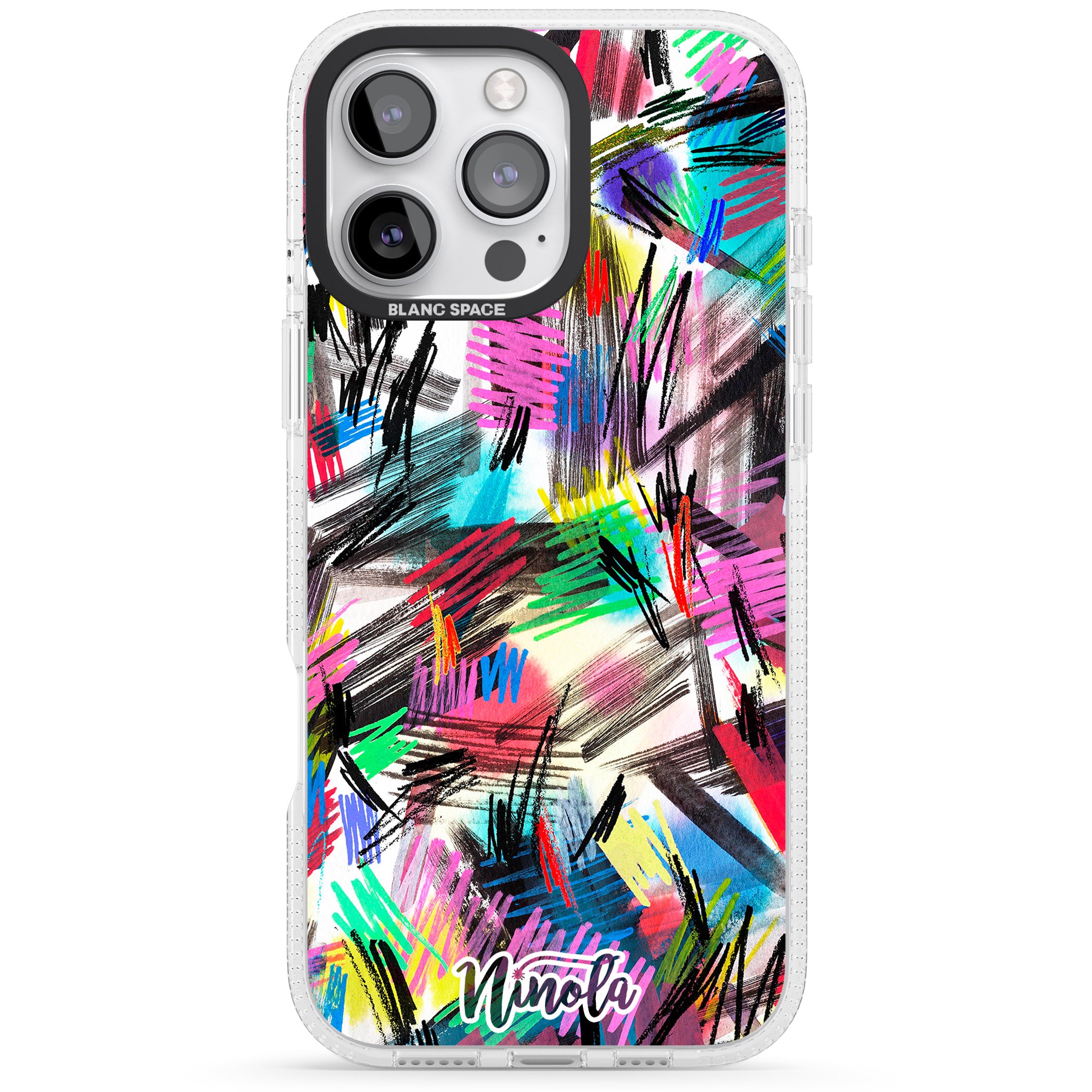 Wild Strokes iPhone 16 Pro Max / 16 Pro Clear Case Impact Air - Blanc Space