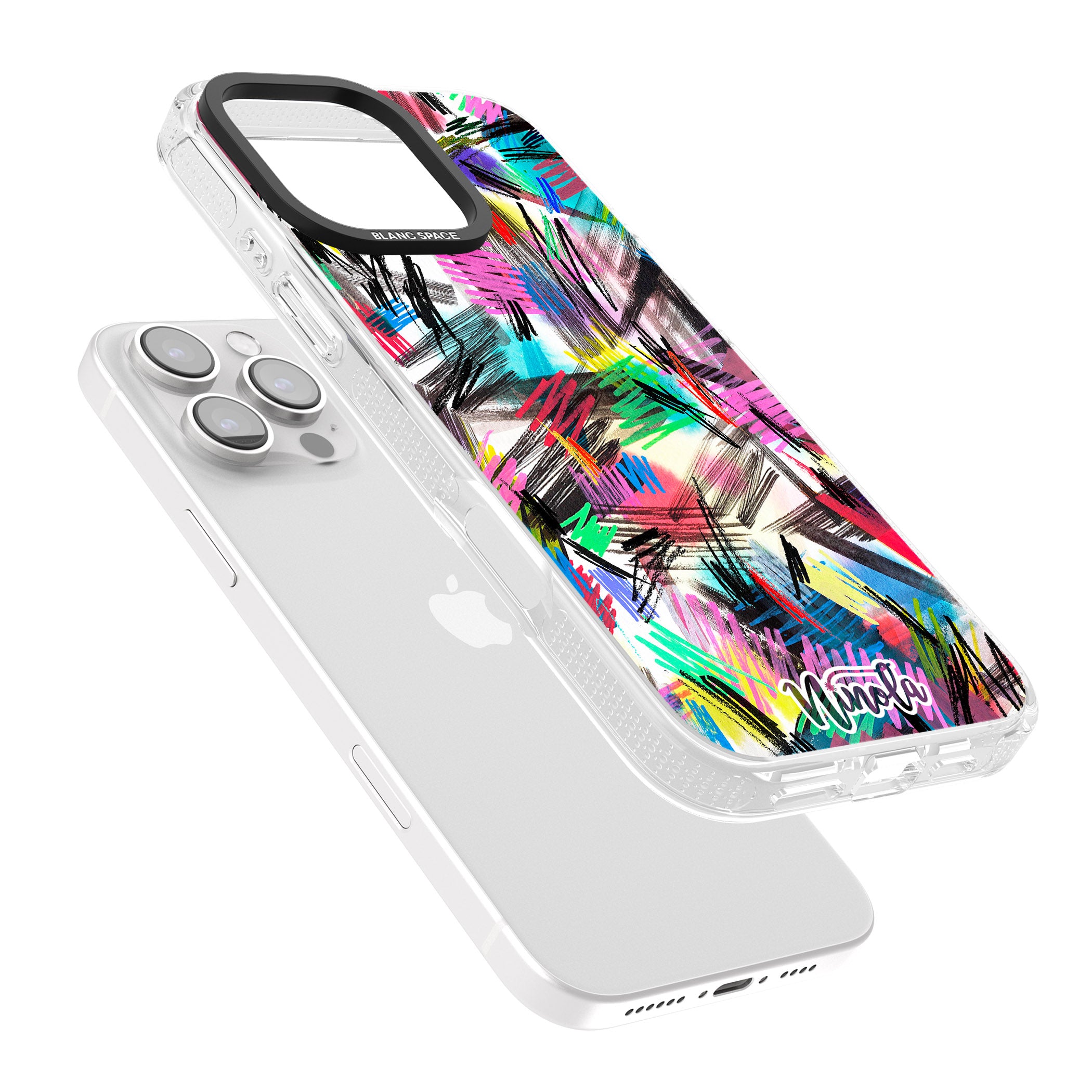 Wild Strokes iPhone 16 Pro Max / 16 Pro Clear Case Impact Air - Blanc Space