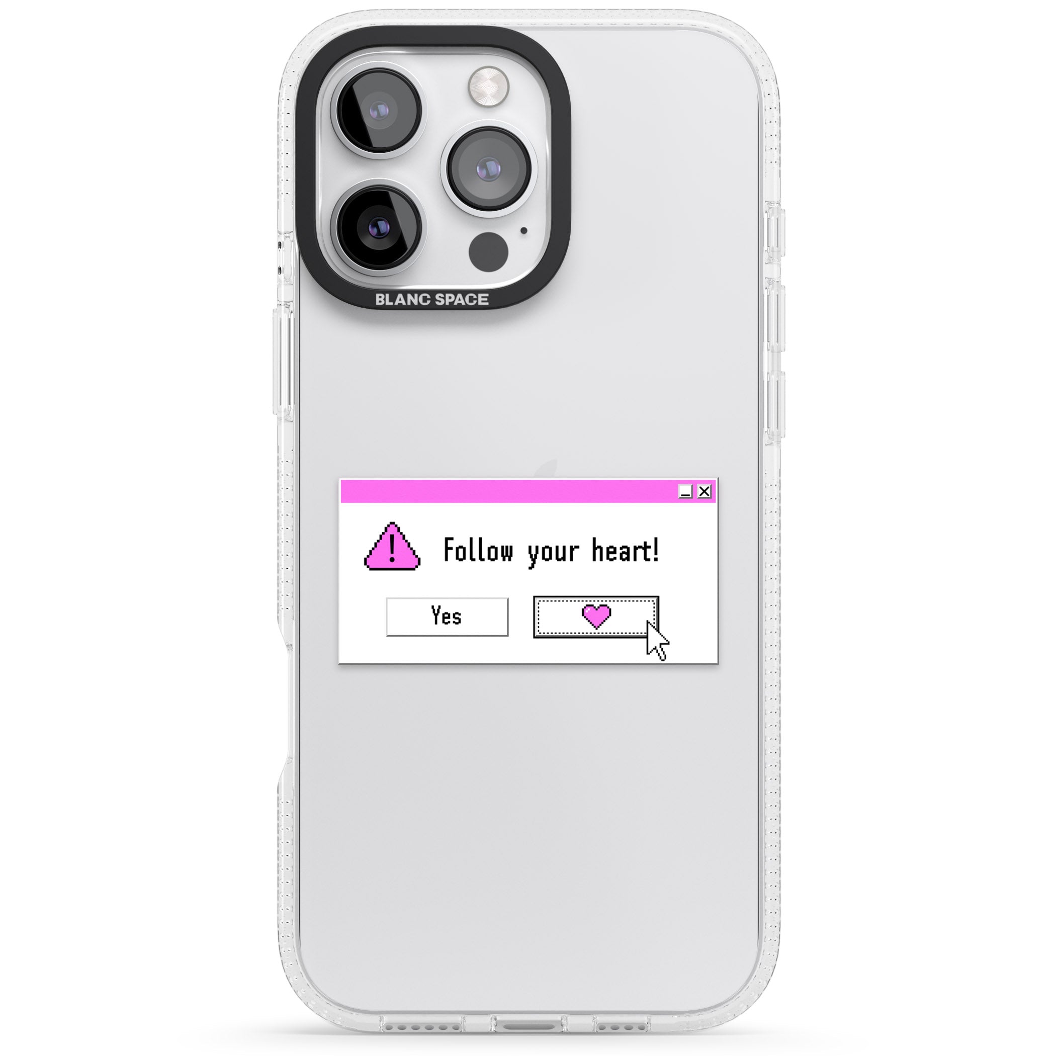 Follow your heart.exe iPhone 16 Pro Max / 16 Pro Clear Case Impact Air - Blanc Space