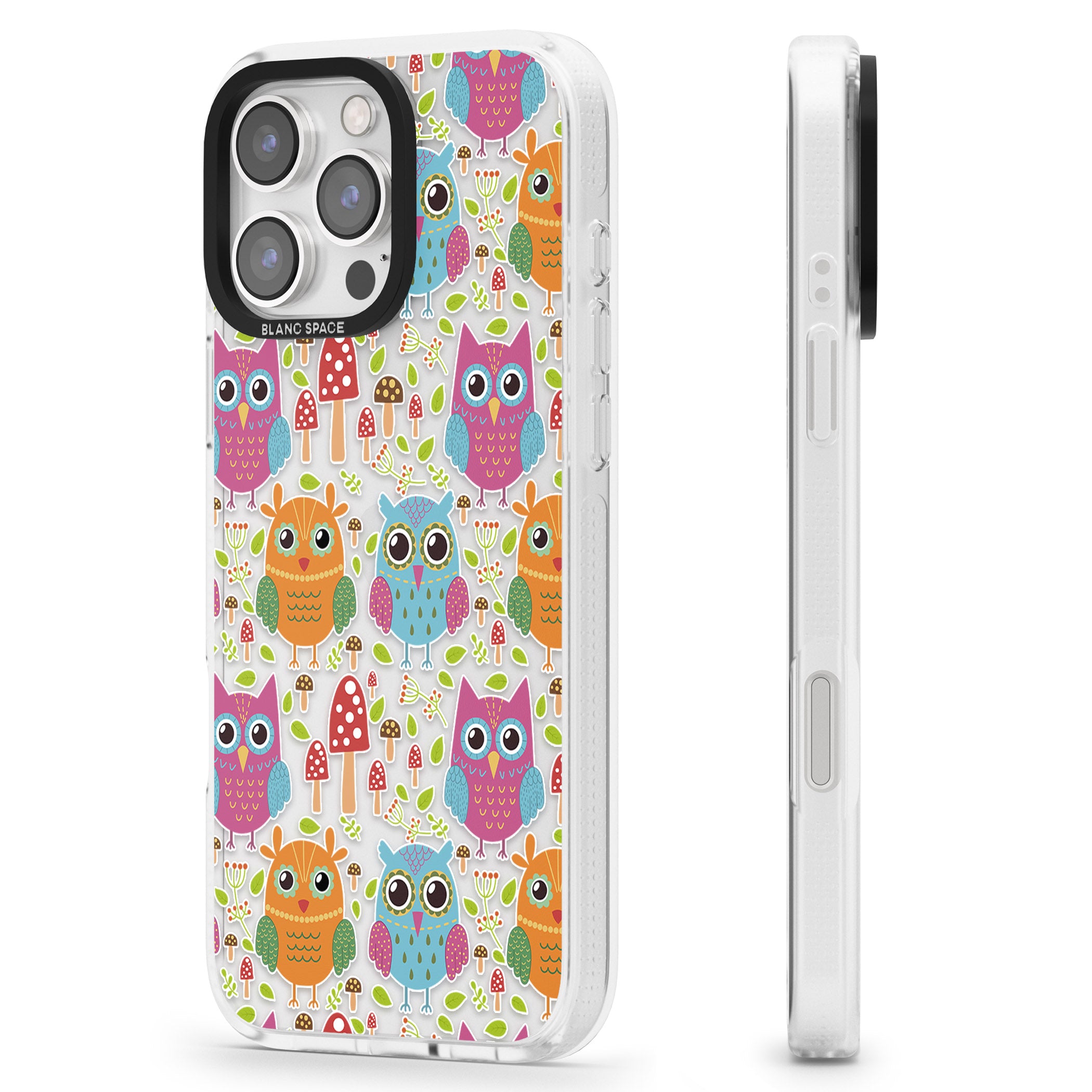 Forrest Owl Clear Pattern iPhone 16 Pro Max / 16 Pro Clear Case Impact Air - Blanc Space