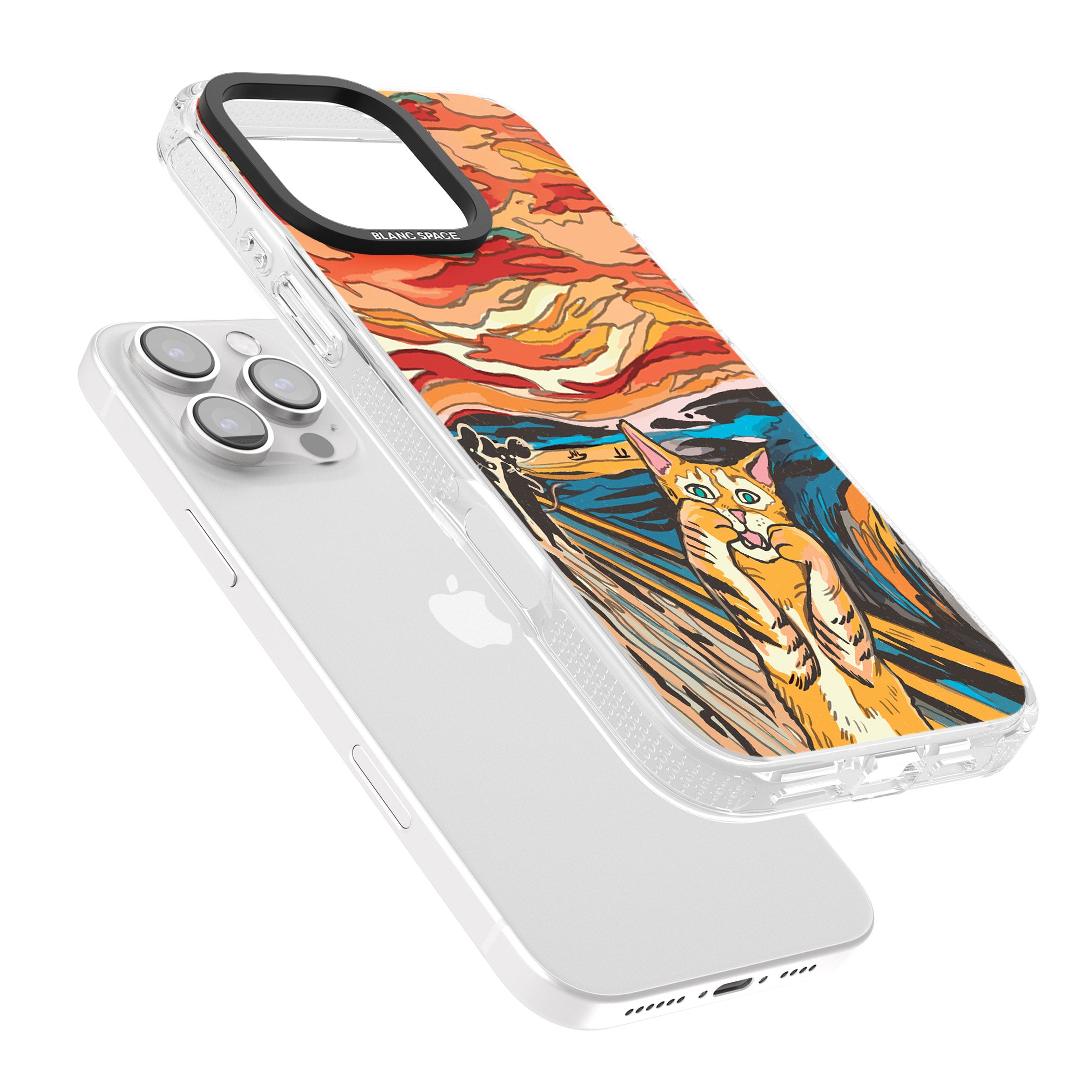 The Meow iPhone 16 Pro Max / 16 Pro Clear Case Impact Air - Blanc Space