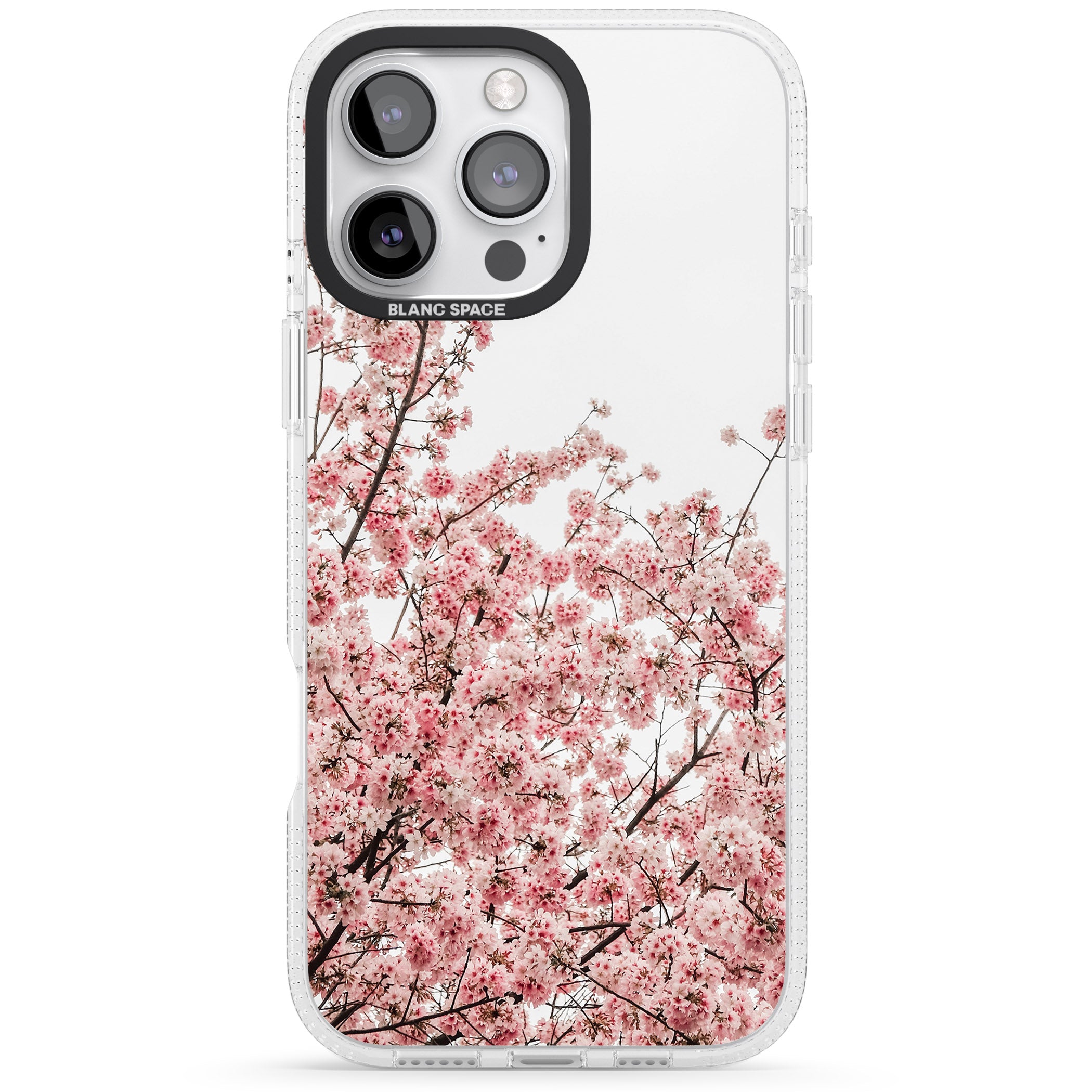 Cherry Blossoms - Real Floral Photographs iPhone 16 Pro Max / 16 Pro Clear Case Impact Air - Blanc Space