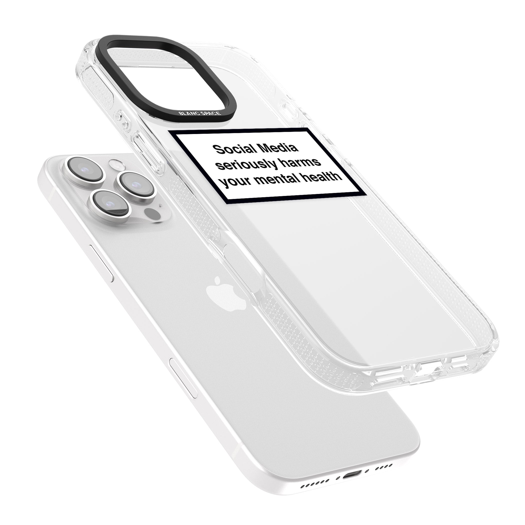 Social Media Quote iPhone 16 Pro Max / 16 Pro Clear Case Impact Air - Blanc Space