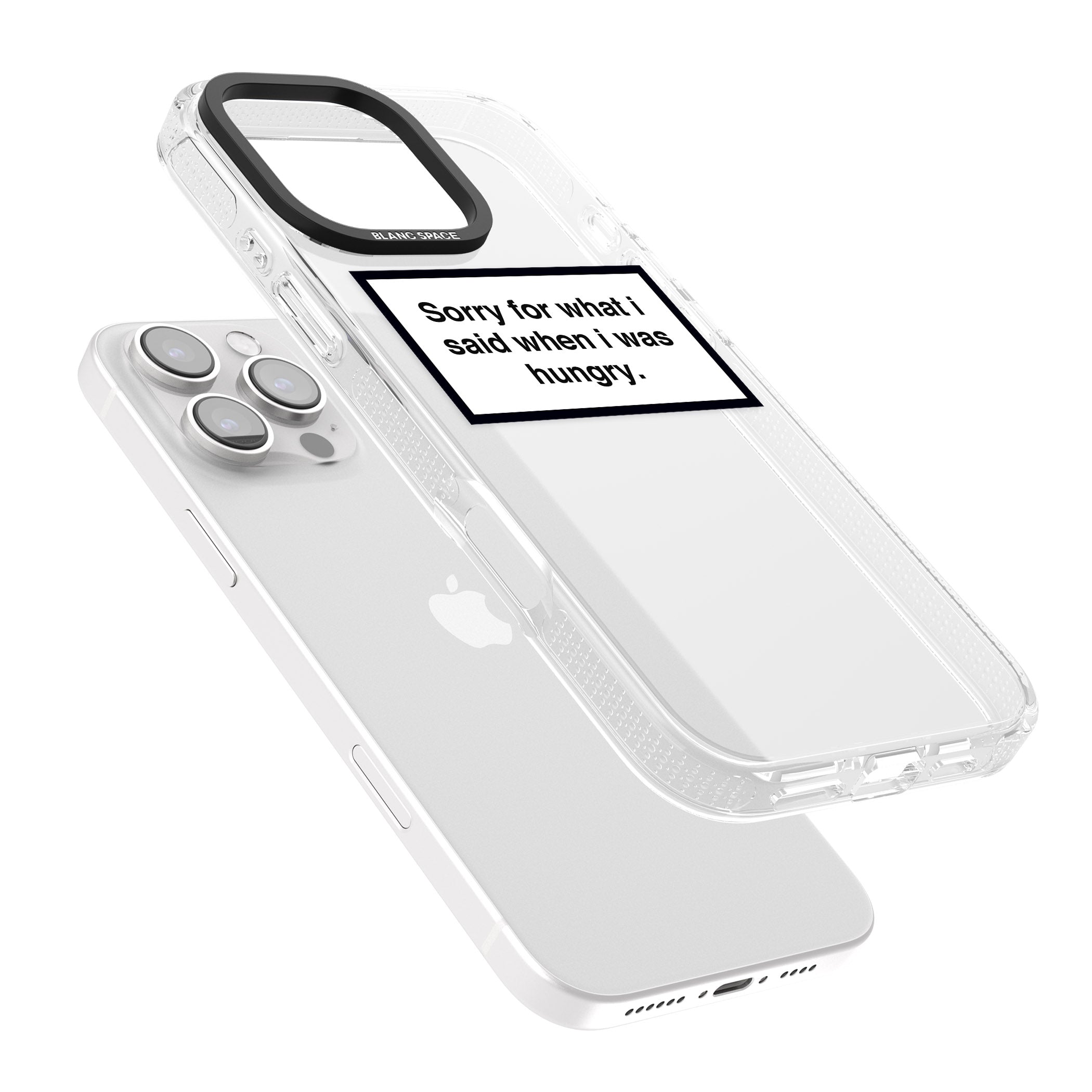 Sorry for what I said iPhone 16 Pro Max / 16 Pro Clear Case Impact Air - Blanc Space