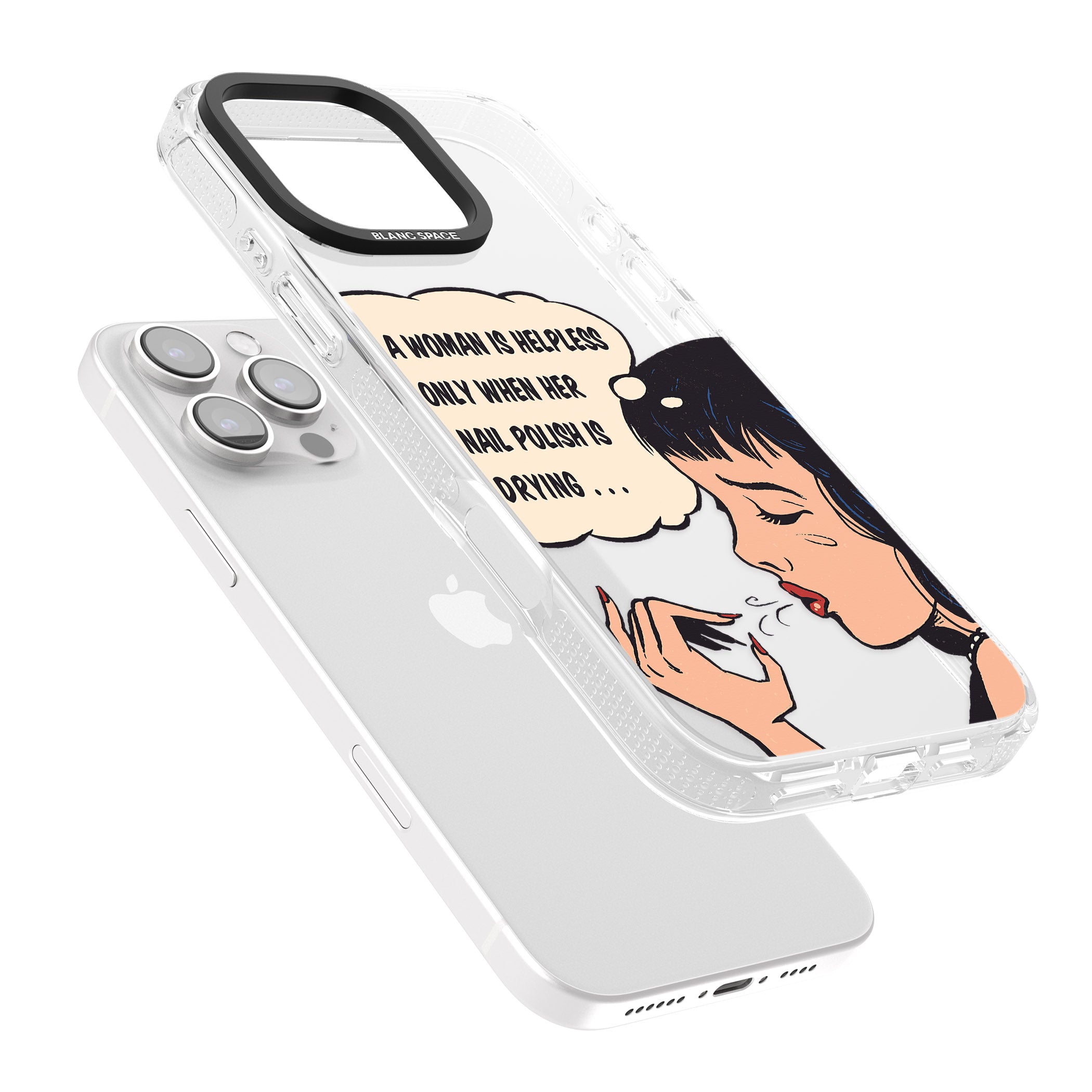 Drying Nails - Pop Art iPhone 16 Pro Max / 16 Pro Clear Case Impact Air - Blanc Space