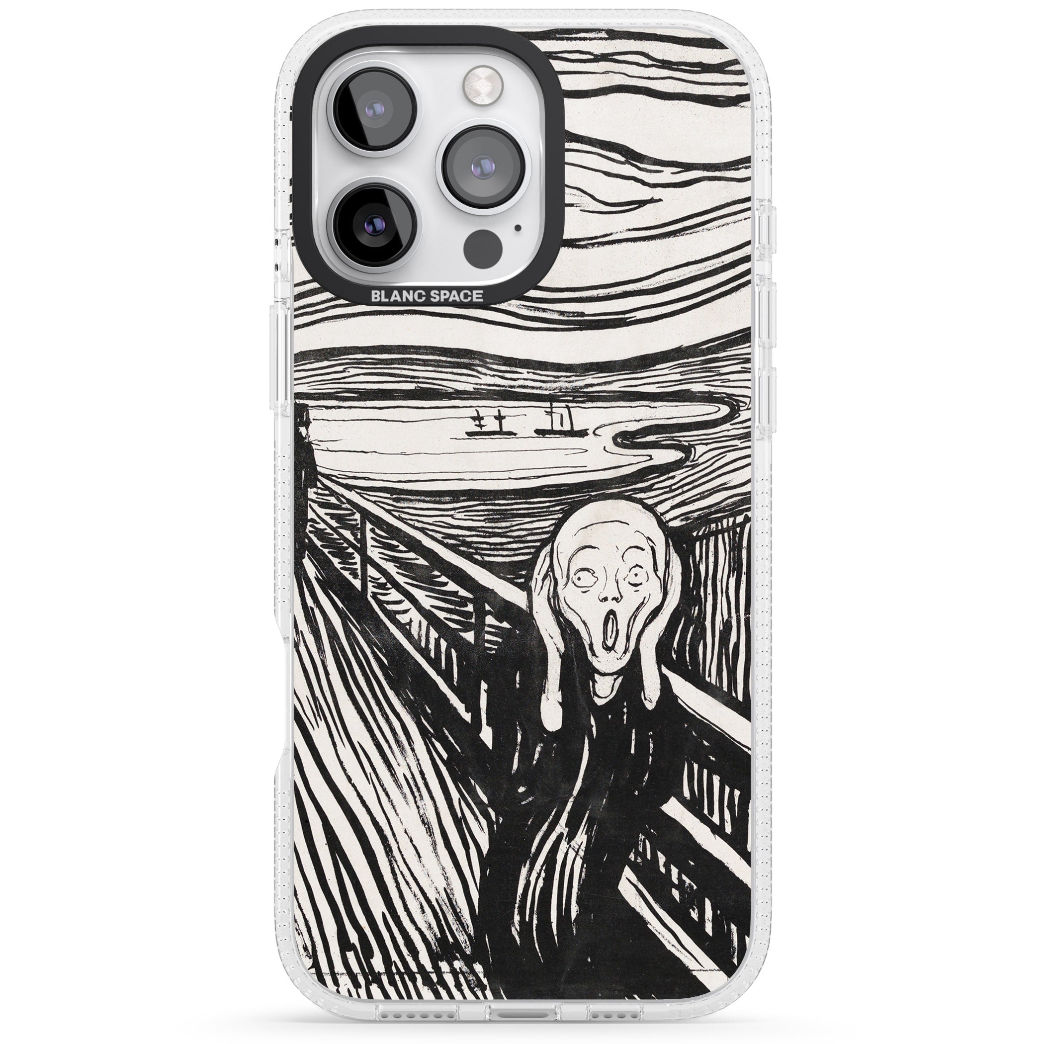The Scream iPhone 16 Pro Max / 16 Pro Clear Case Impact Air - Blanc Space