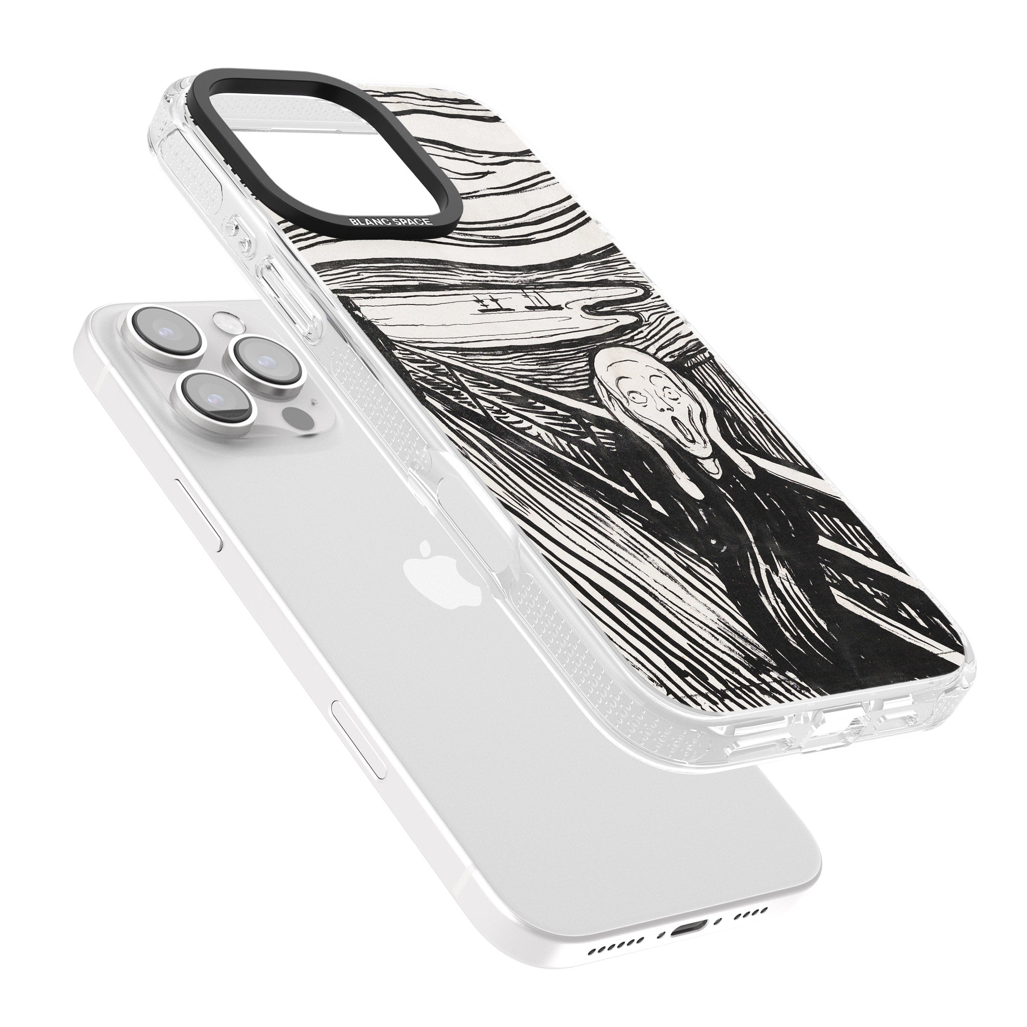 The Scream iPhone 16 Pro Max / 16 Pro Clear Case Impact Air - Blanc Space
