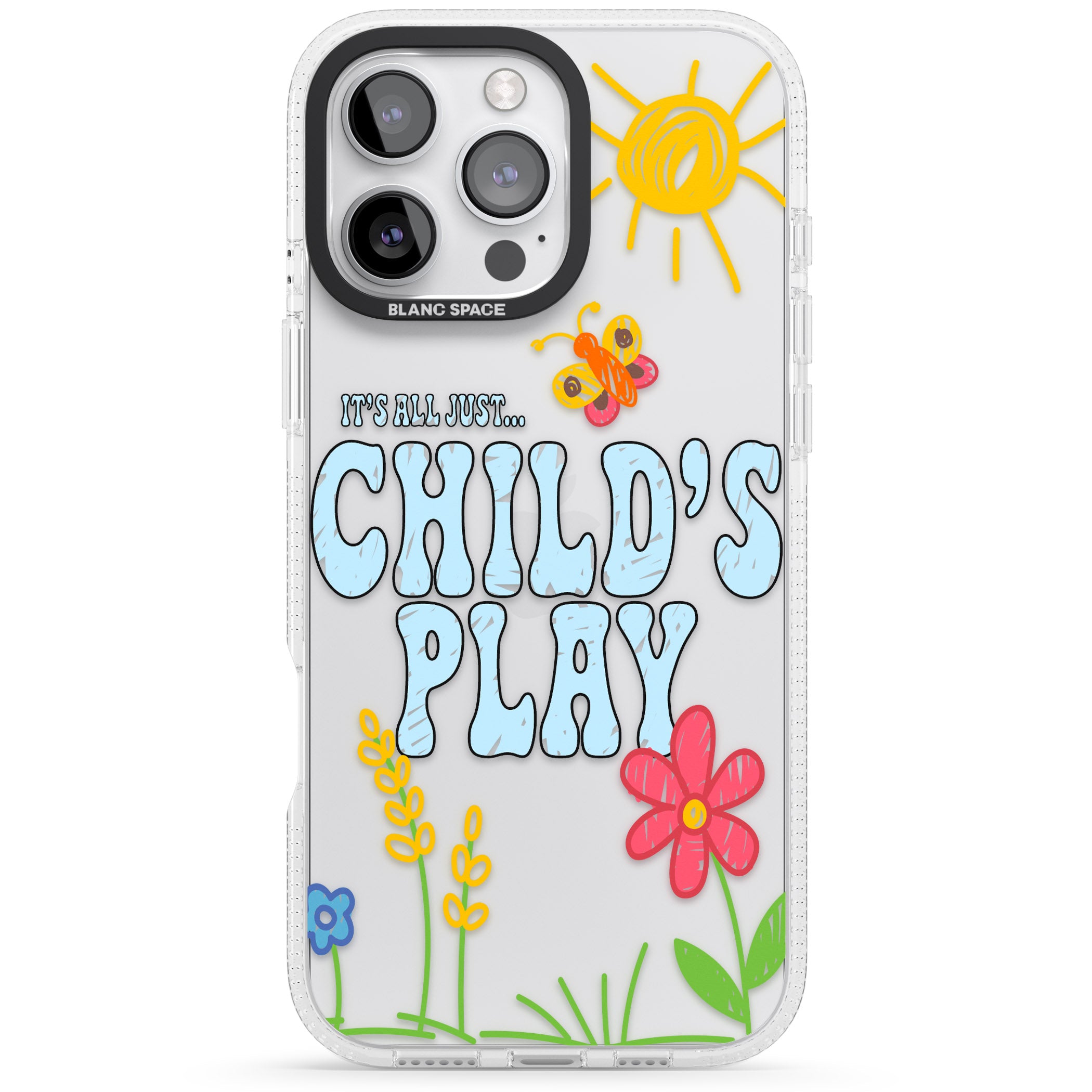 Child's Play iPhone 16 Pro Max / 16 Pro Clear Case Impact Air - Blanc Space