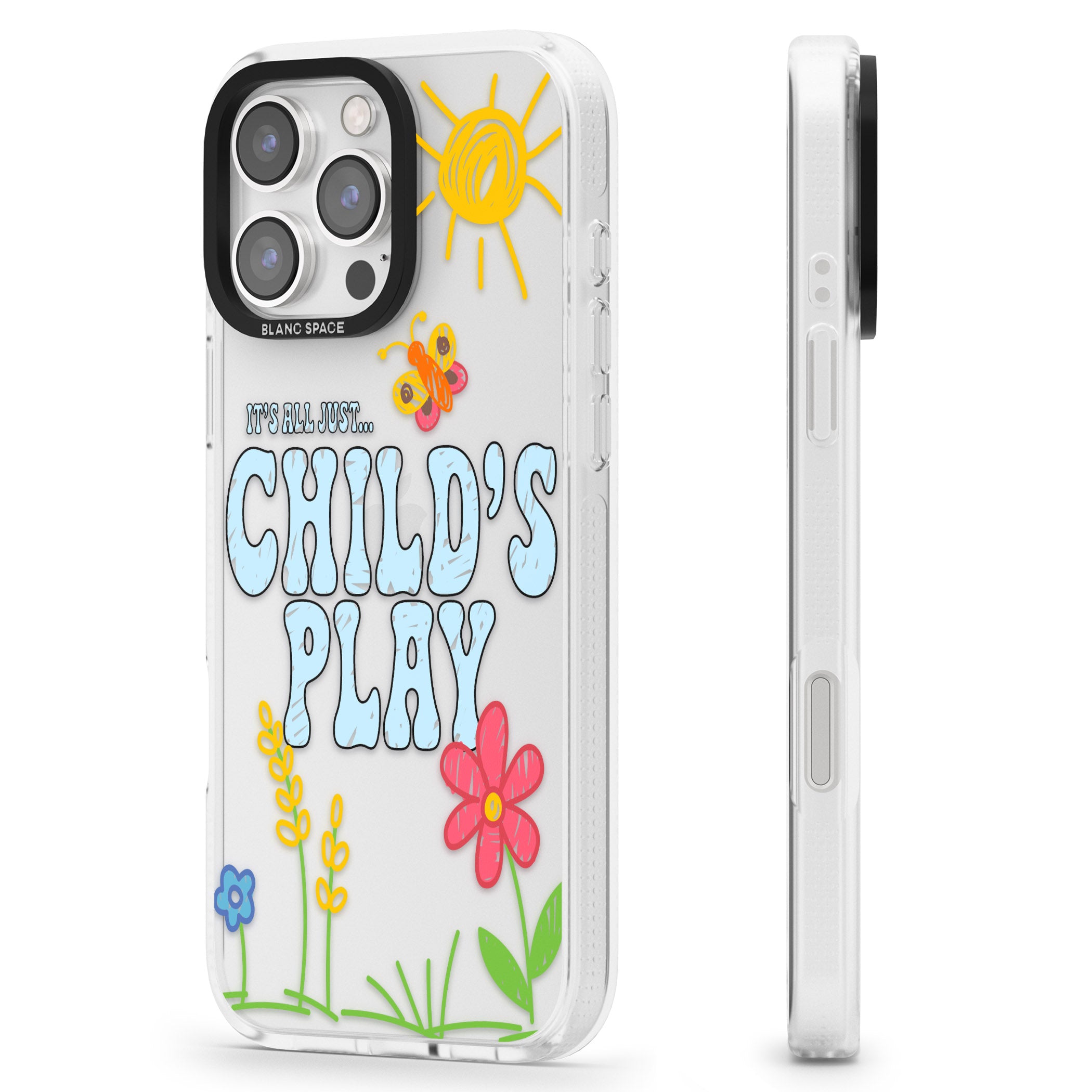 Child's Play iPhone 16 Pro Max / 16 Pro Clear Case Impact Air - Blanc Space
