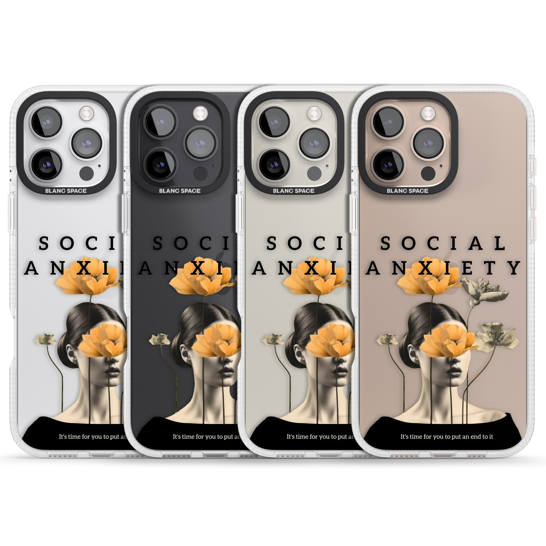 Social Anxiety iPhone 16 Pro Max / 16 Pro Clear Case Impact Air - Blanc Space