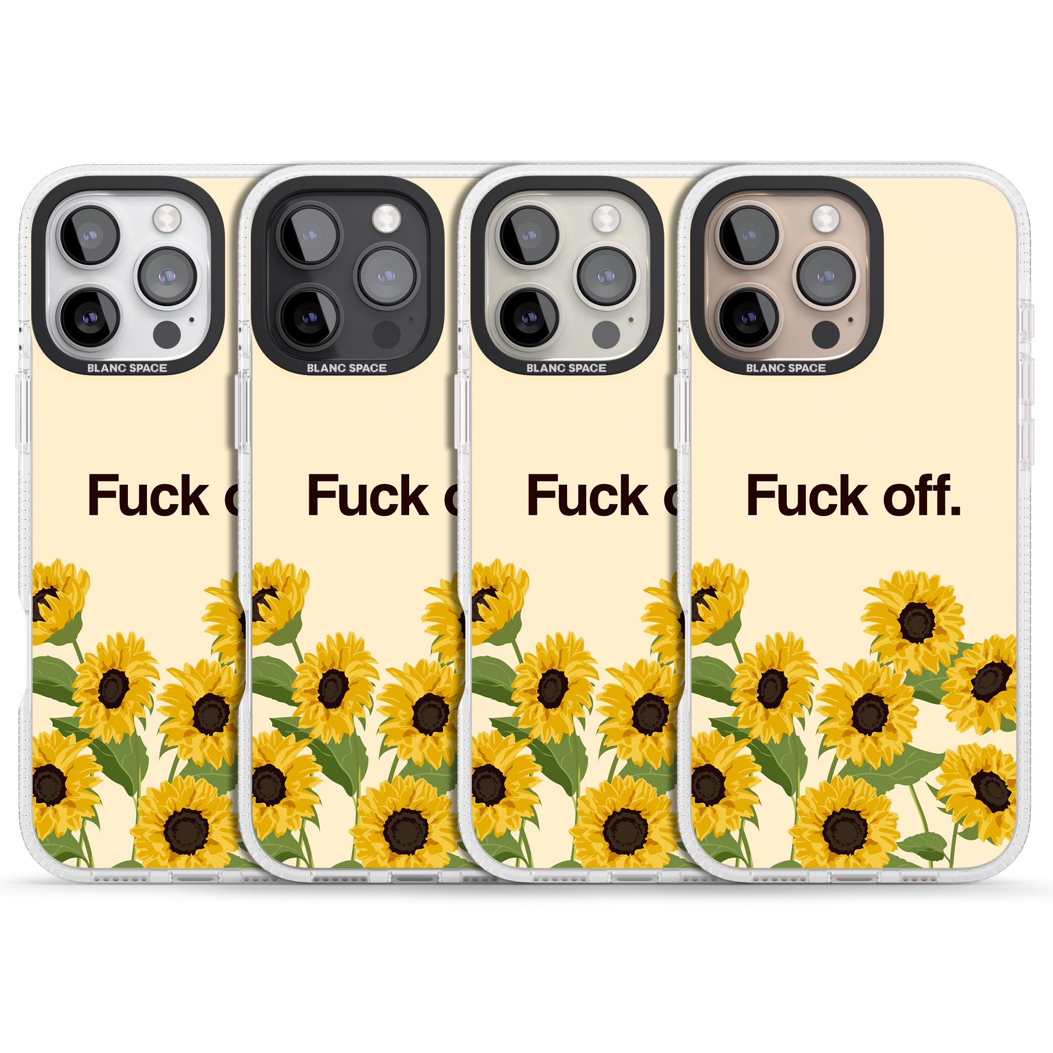 F*ck off iPhone 16 Pro Max / 16 Pro Clear Case Impact Air - Blanc Space